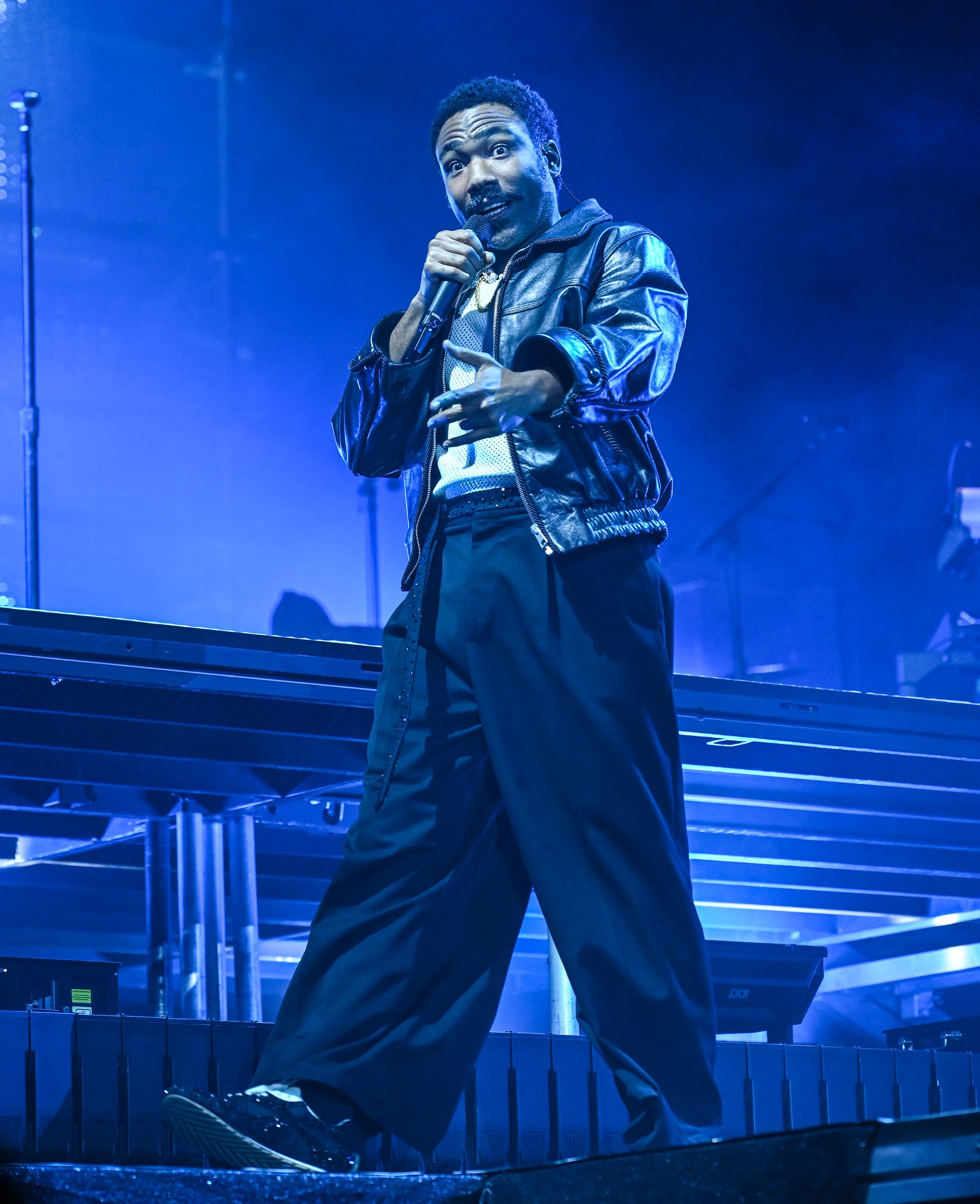 Donald Glover performs onstage during Day 1 of Tyler, The Creator's Camp Flog Gnaw Carnival, at Dodger Stadium in Los Angeles, California, on November 22, 2025 | Source: Getty Images