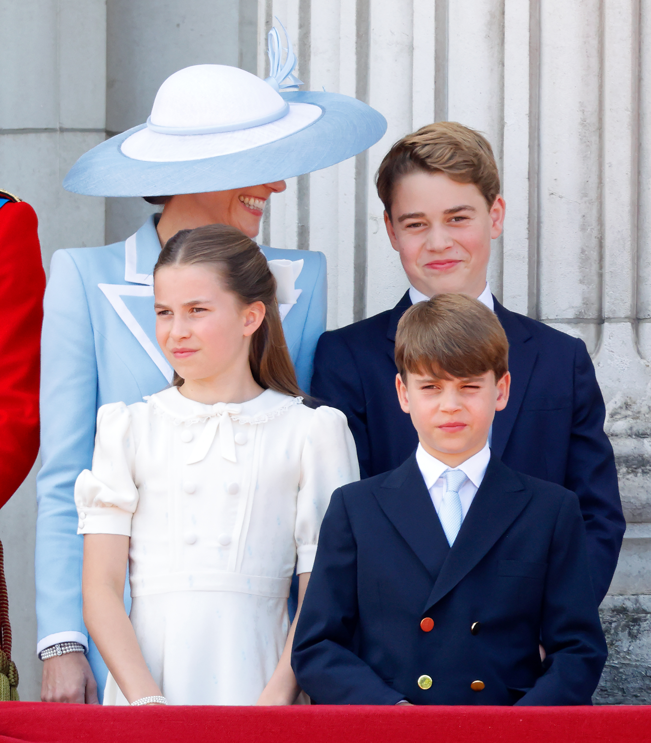 Catherine joined Charlotte, George, and Louis on the Buckingham Palace balcony during Trooping the Colour on June 13, 2026. The children are known by their royal titles at public events like this, but at school, their classmates call them something much simpler. | Source: Getty Images