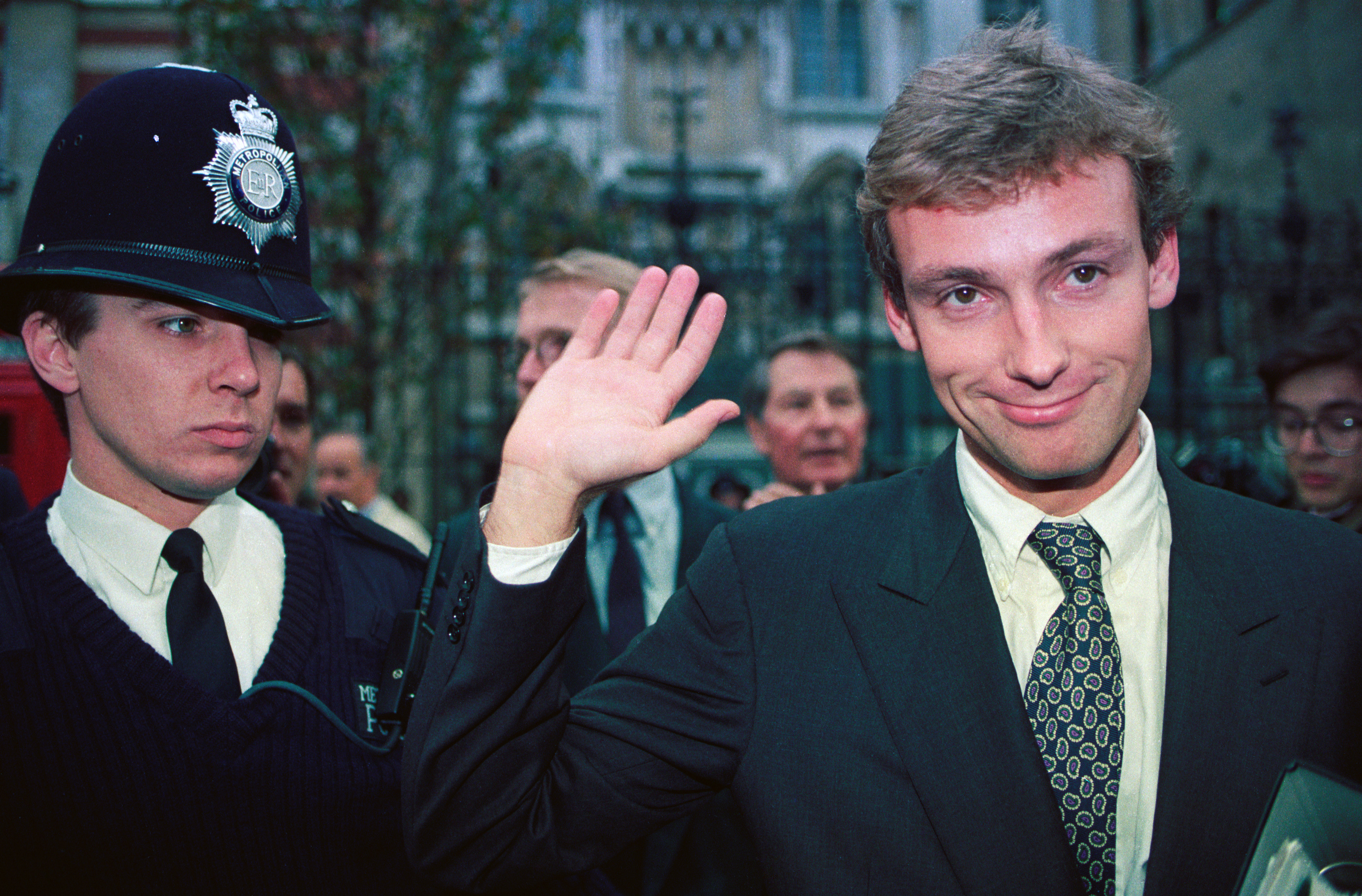 Bertrand Gachot outside the High Court in London, England, following his release from prison on October 15, 1991. | Source: Getty Images