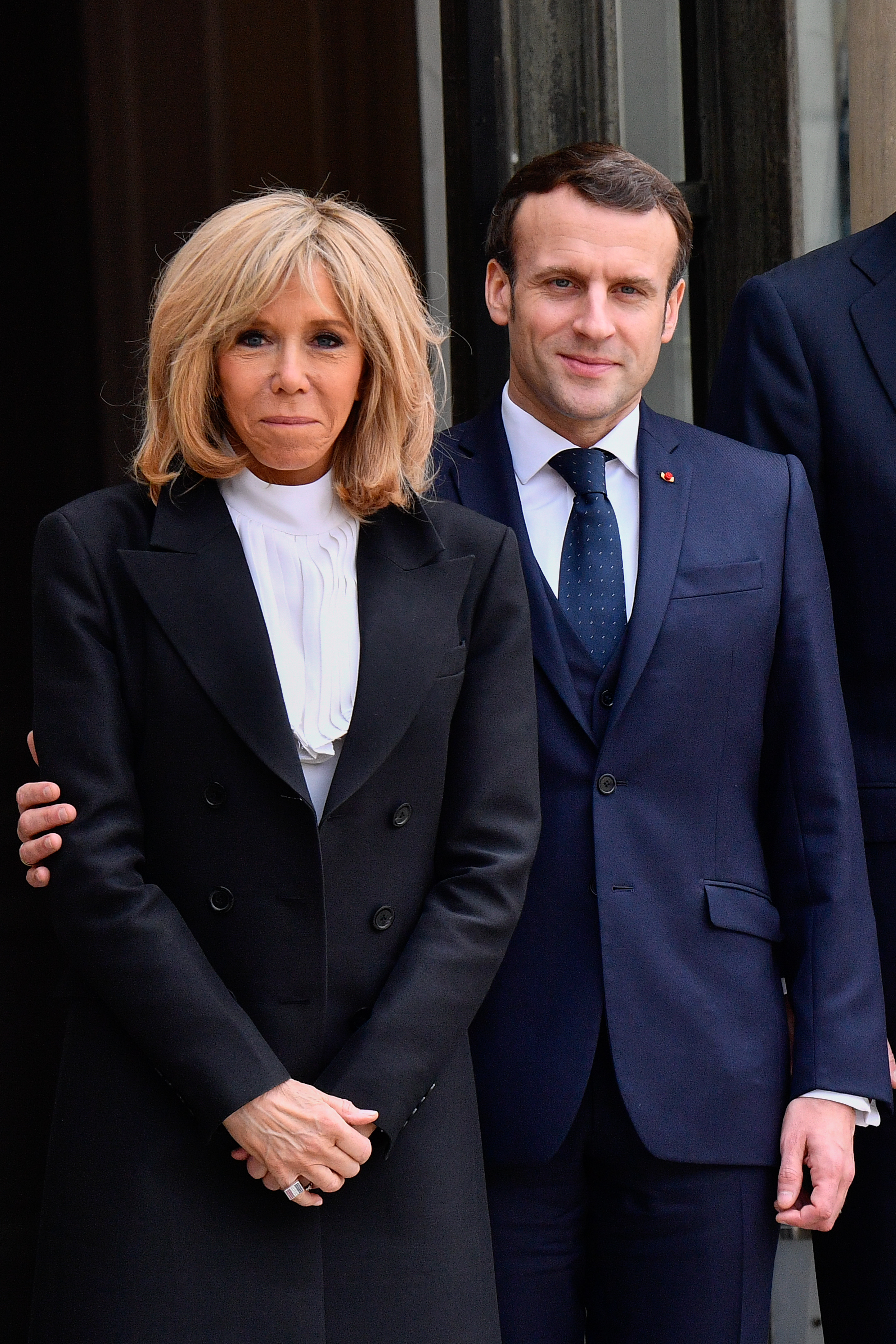 Brigitte and Emmanuel Macron meeting with the King and Queen of Spain, Felipe VI and Letizia, in Paris, France on March 11, 2020. | Source: Getty Images