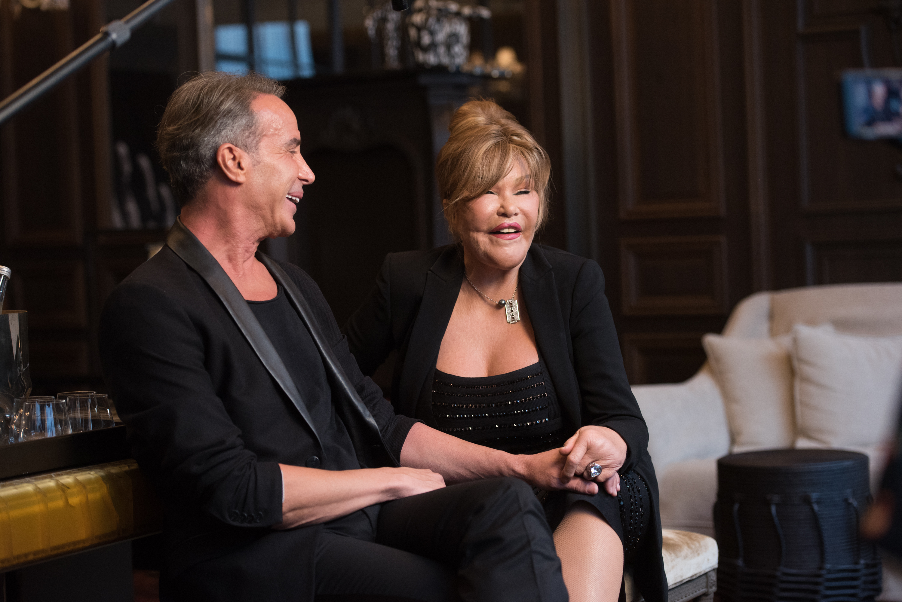 Lloyd Klein and Jocelyn Wildenstein discuss their engagement at Baccarat Hotel in New York City, on August 5, 2017. | Source: Getty Images