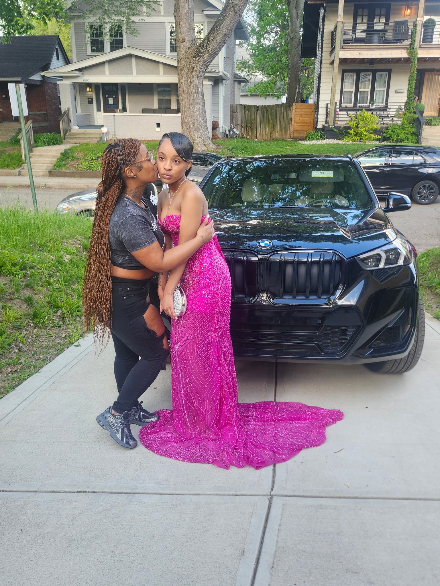 Brittany Members posing for a photo with her daughter for prom, posted in May 2026. | Source: Facebook/Brittany Grundy