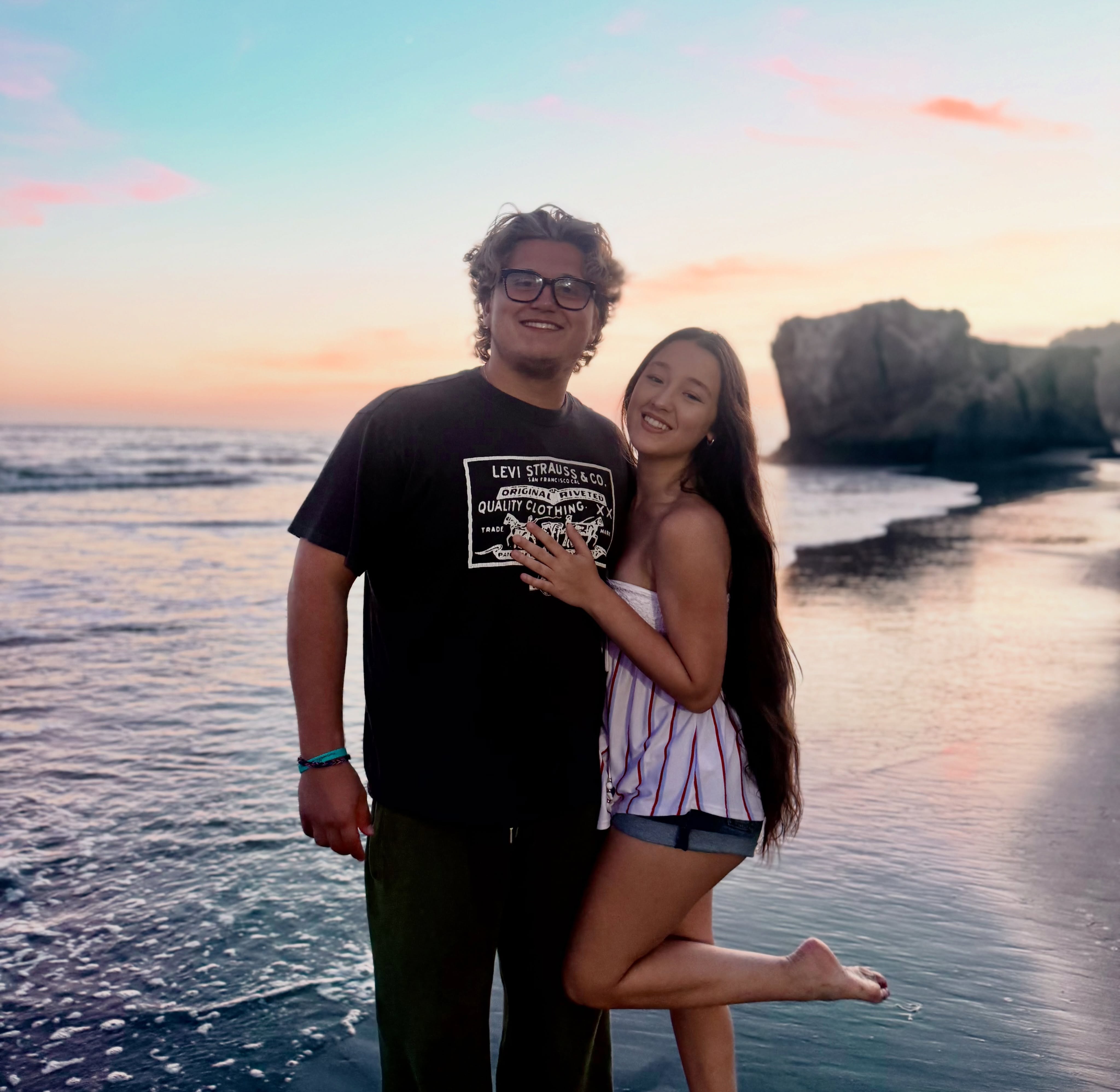 Gavin Rossdale's middle son, Zuma Rossdale, and his girlfriend at the beach, from a post celebrating his birthday on August 21, 2026. | Source: Facebook/Gavin Rossdale