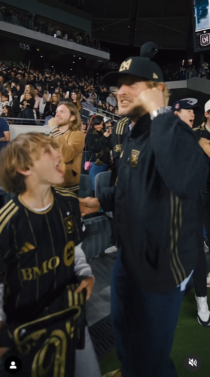 Owen Wilson and his son Ford celebrating in a video shared on April 21, 2024 | Source: Instagram/lafc