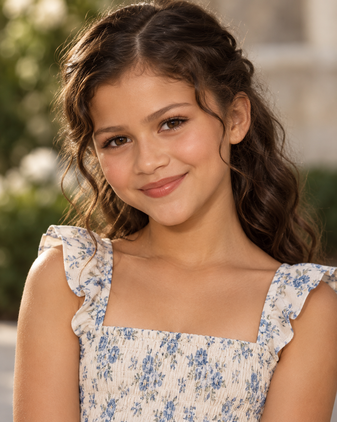 This second AI-generated version imagines an older-looking daughter with long curls and delicate facial features. It is not a real person, but rather a visual experiment inspired by Zendaya and Tom Holland's appearances. | Source: ChatGPT