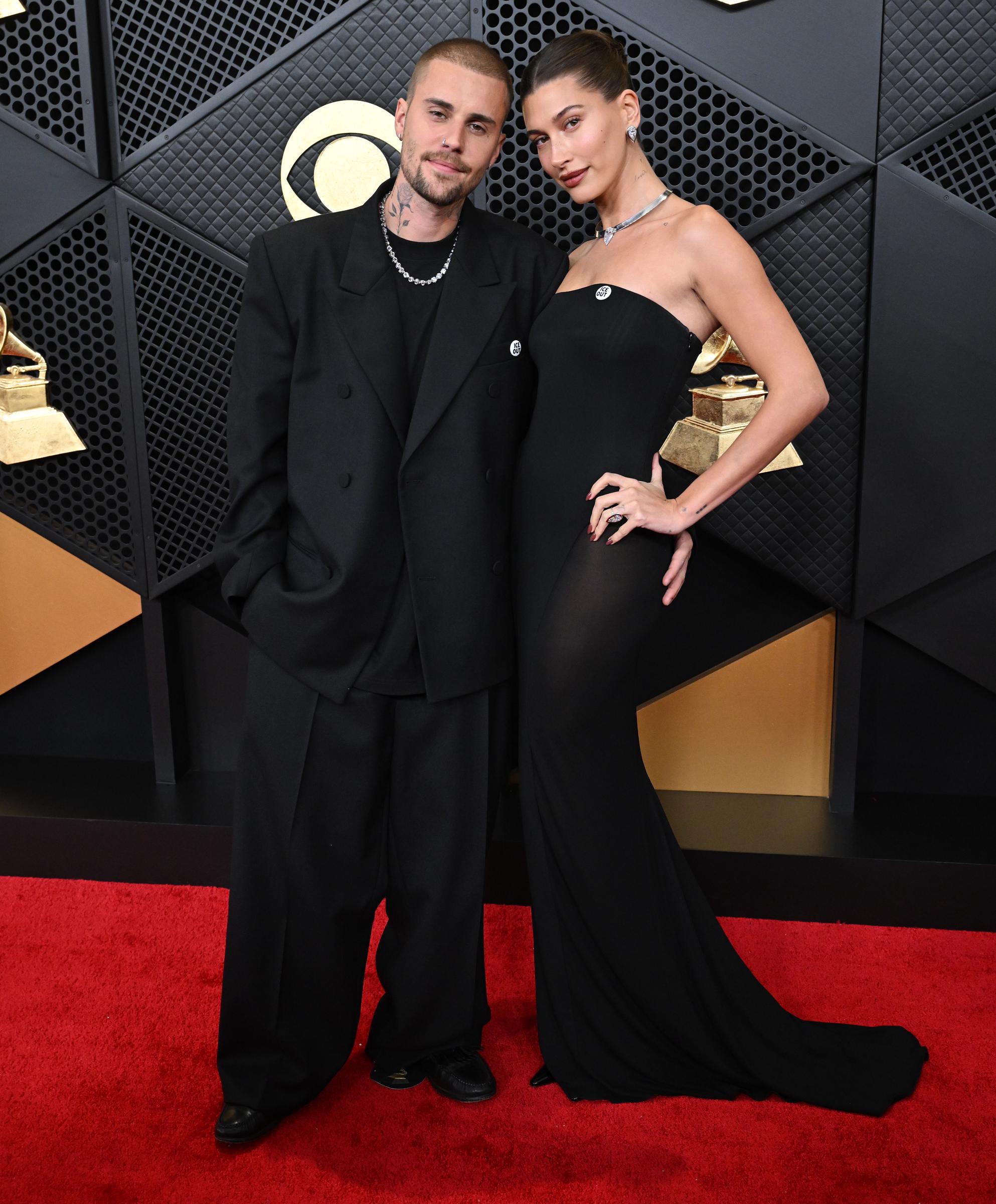 Justin and Hailey Bieber were pictured at the 68th GRAMMY Awards held at the Crypto.com Arena on February 1, 2026 in Los Angeles, California.