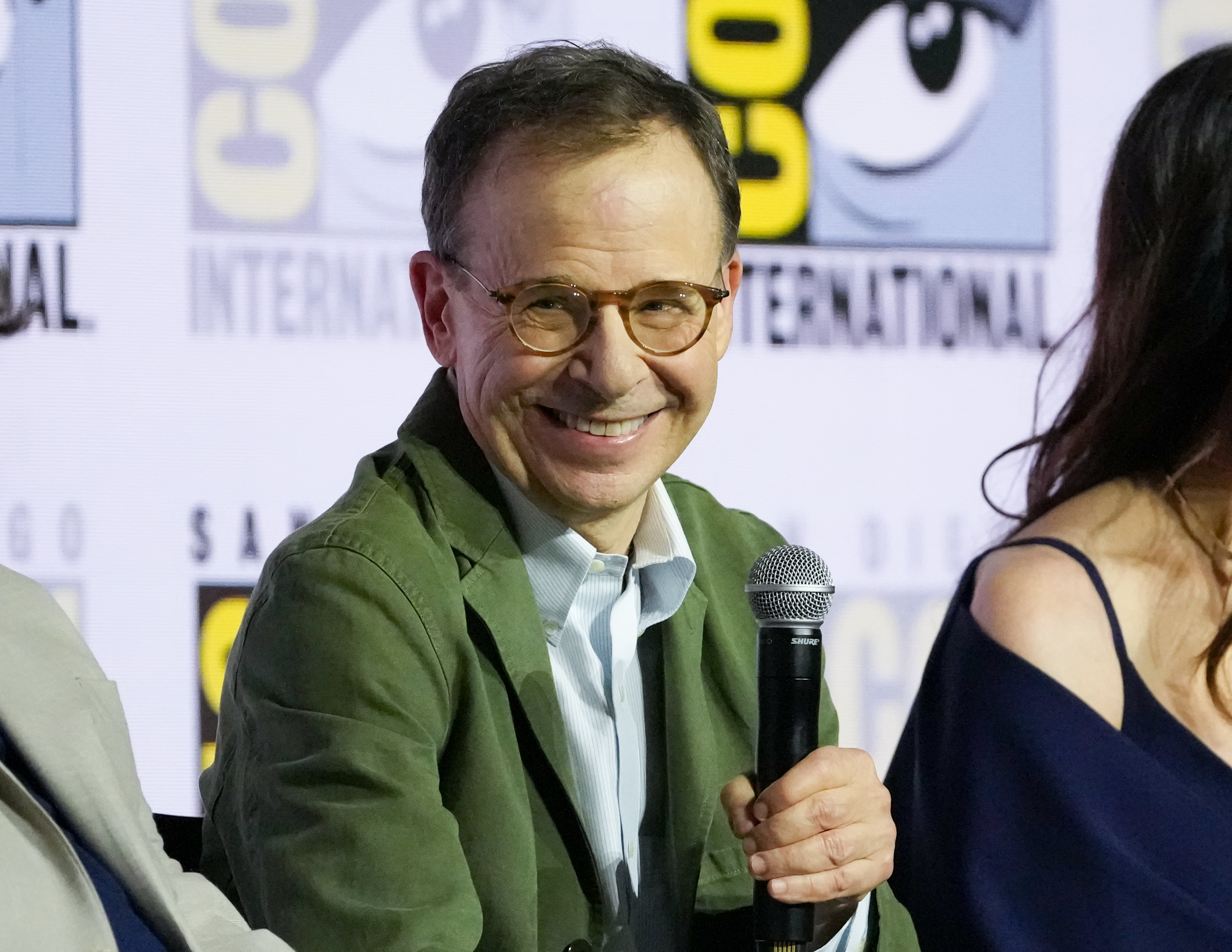 Rick Moranis at the "Spaceballs: The New One" panel at the Comic-Con International: San Diego held at the San Diego Convention Center on July 24, 2026 in San Diego, California. | Source: Getty Images