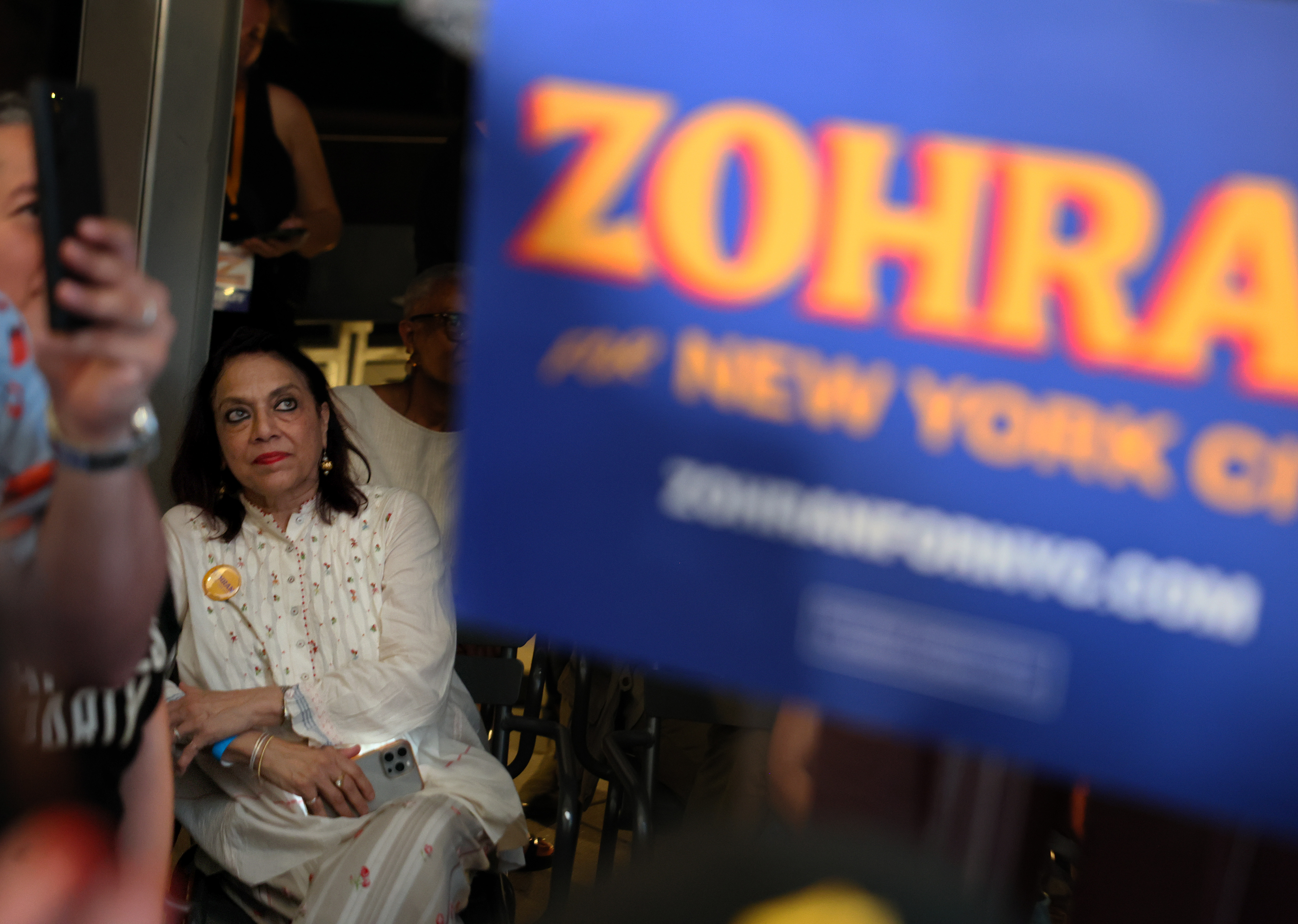 Mira Nair looks on during an election night gathering at The Greats of Craft LIC in New York City on June 24, 2025. | Source: Getty Images