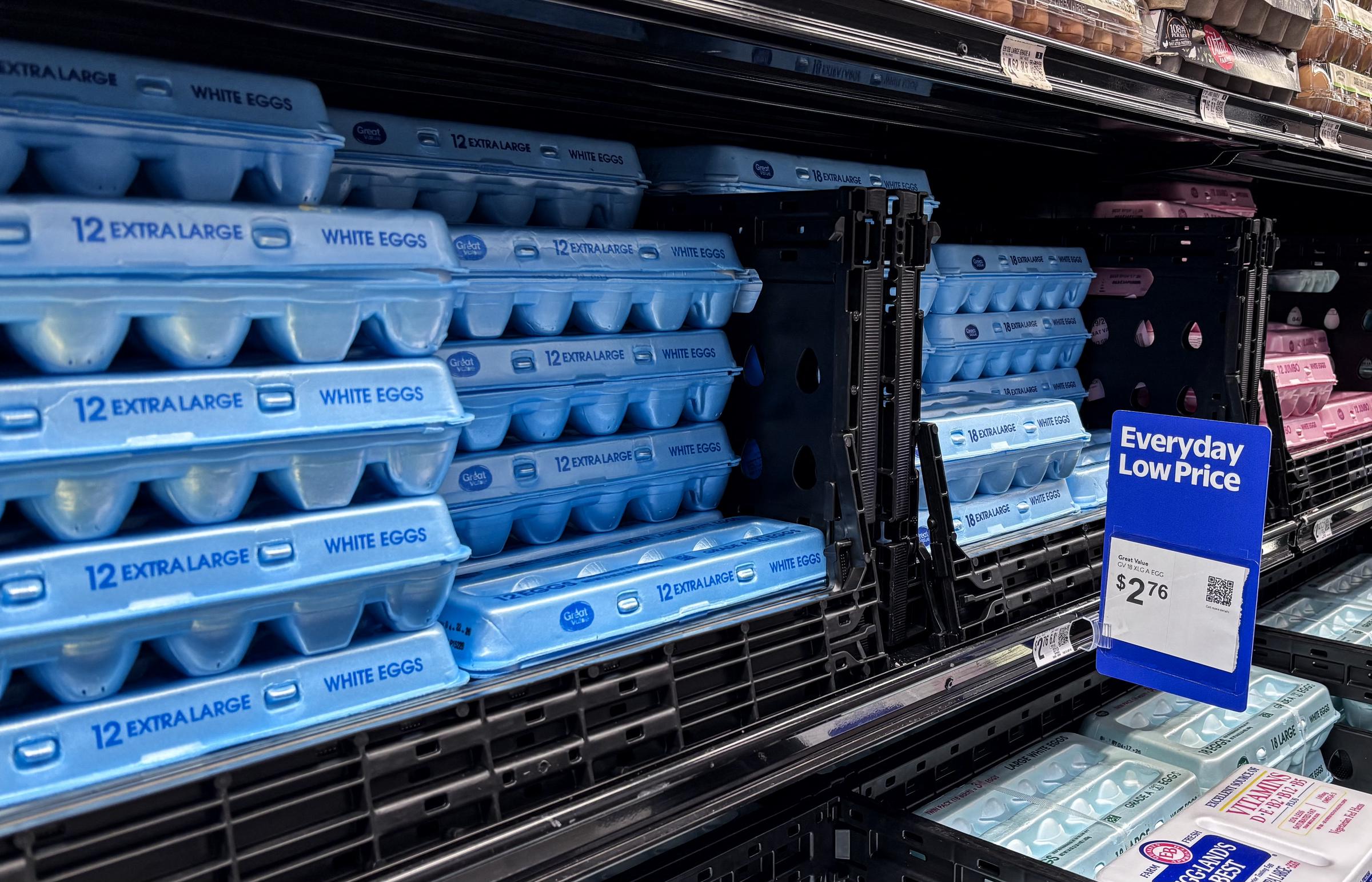 Cartons of eggs sit on display. The FDA recall covers specific brands, product codes and date ranges. | Source: Getty Images