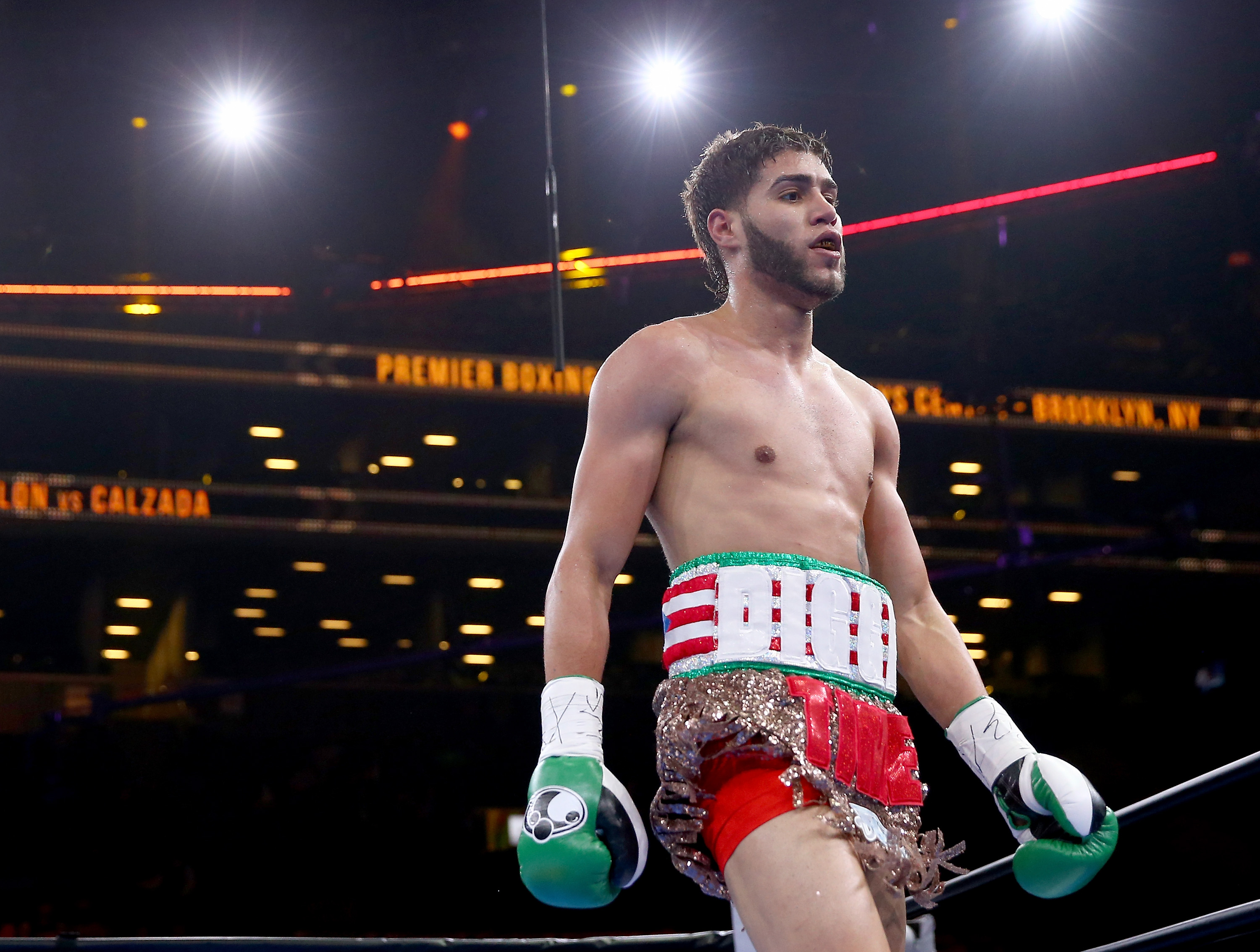 Months before the fight that changed his life, Prichard Colón was competing against Daniel Calzada at Barclays Center in Brooklyn on April 11, 2015. The image captures Prichard during his active boxing career, before the traumatic brain injury that would later alter his life. | Source: Getty Images