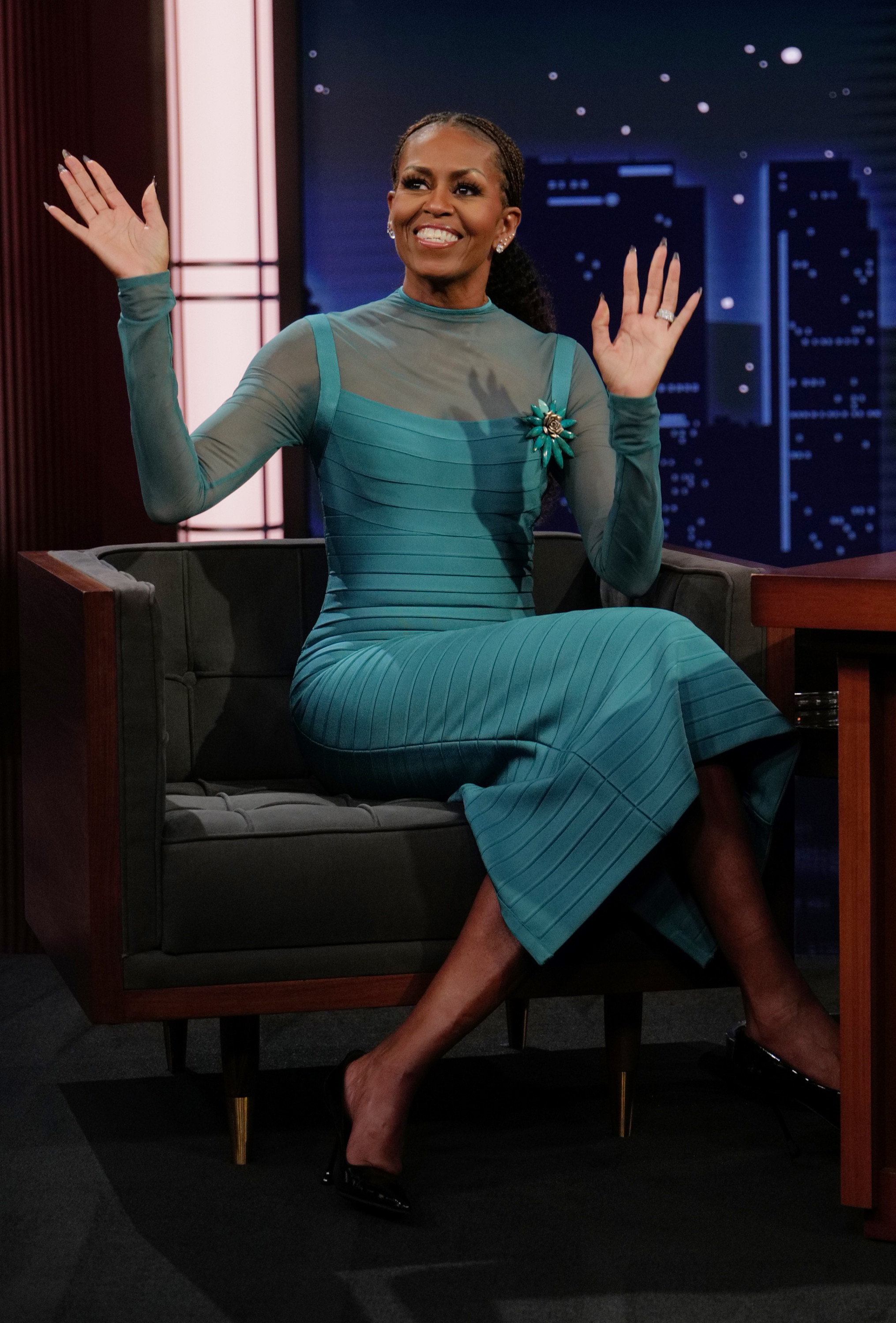 Former U.S. First Lady Michelle Obama on an episode of "Jimmy Kimmel Live!" on December 15, 2025. | Source: Getty Images