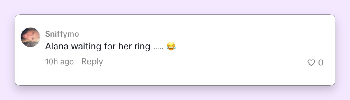 A playful fan reaction adds to the speculation surrounding Alana's future. | Source: TikTok/Mama P
