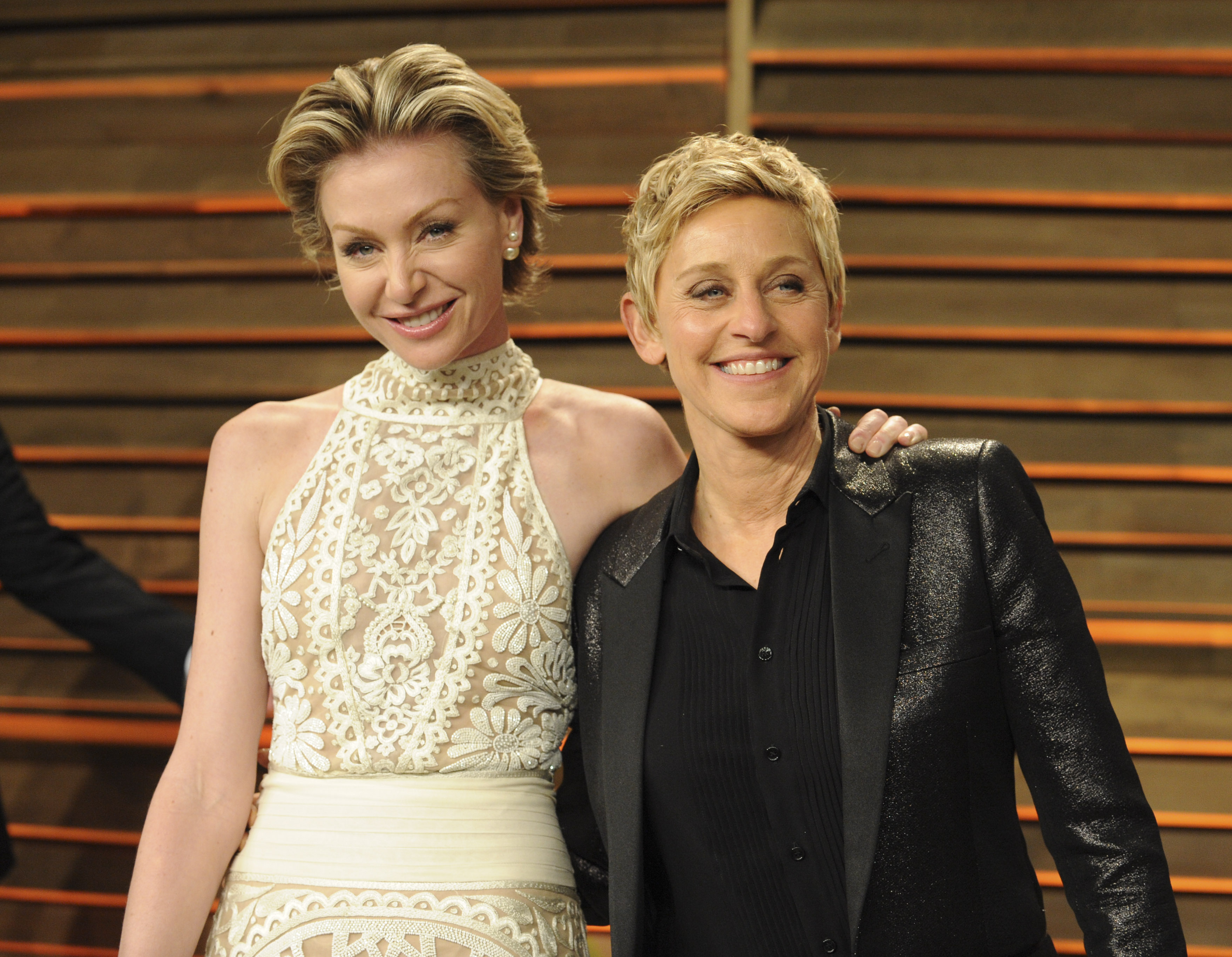 Portia de Rossi and Ellen DeGeneres at the 2014 Vanity Fair Oscar on March 2 in West Hollywood, California. | Source: Getty Images
