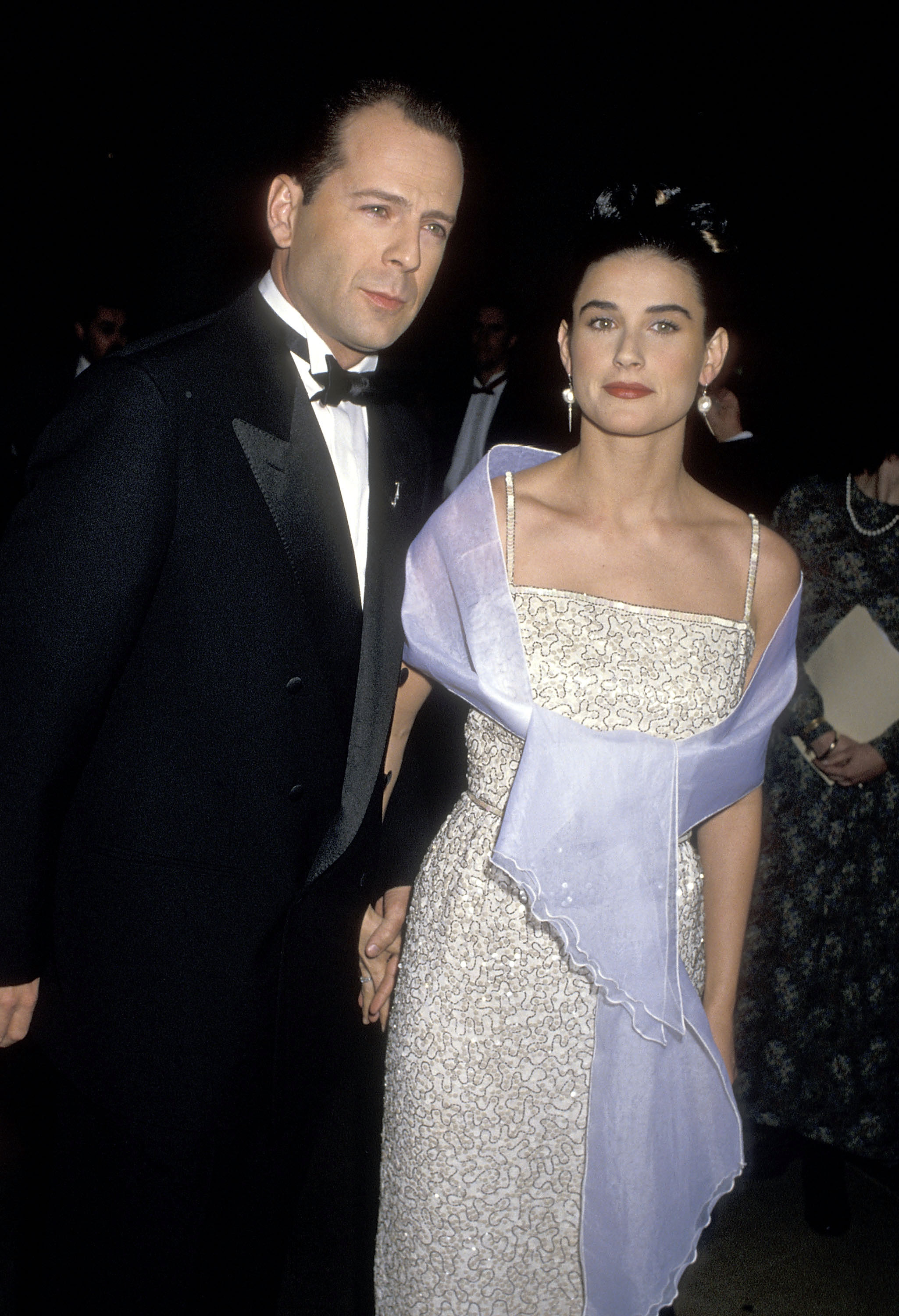 Demi and Bruce attended the Golden Globe Awards together on January 20, 1990, when both were enjoying Hollywood success. The photograph was taken by renowned celebrity photographer Ron Galella. | Source: Getty Images