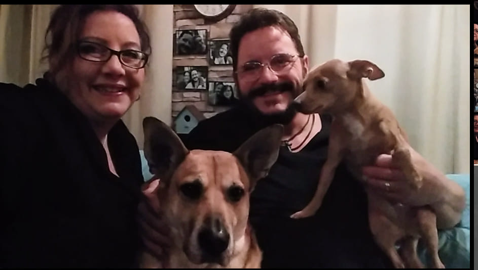 Anissa and Christopher Osborne photographed with their dogs, from a post dated February 2020 | Source: Facebook/anissa.osborne.2025