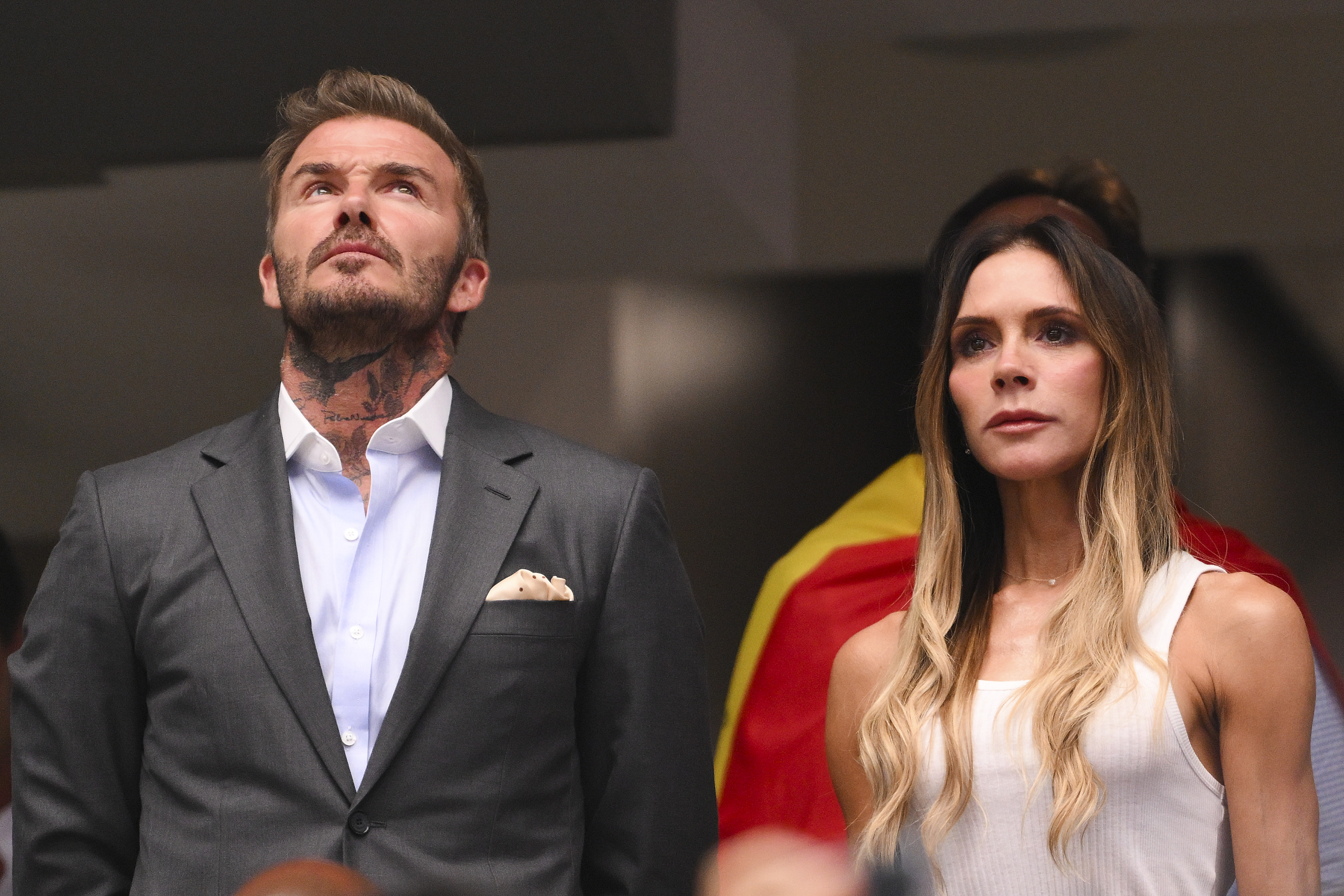 Victoria and David Beckham have continued to make public appearances together as their Portofino trip brought renewed focus to their nearly three-decade relationship. Here, the couple attended the France-Spain semifinal at the 2026 FIFA World Cup in Arlington, Texas, on July 14. | Source: Getty Images