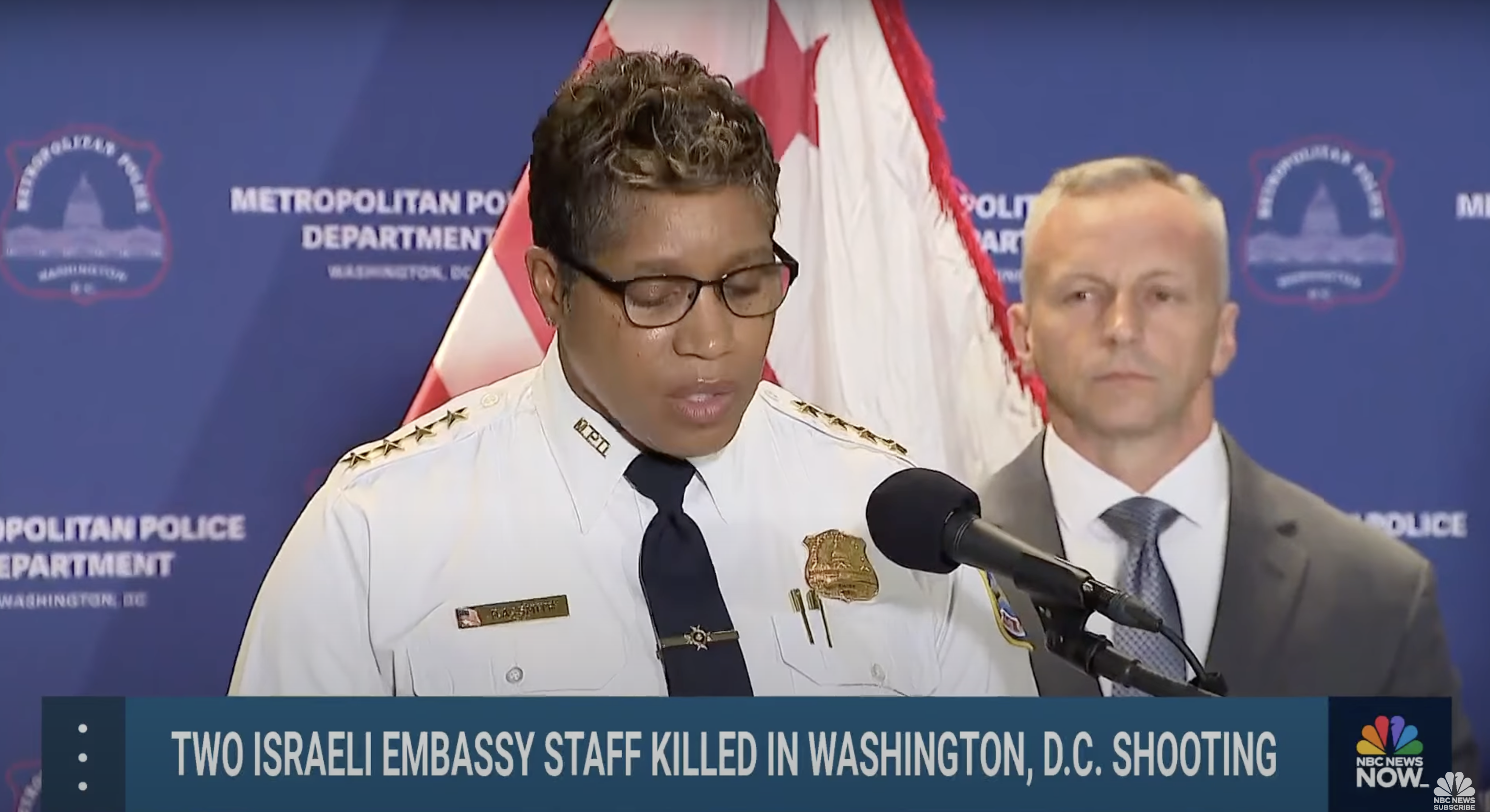 Chief Pamela A. Smith of the Metropolitan Police Department shares details about the shooting incident in Washington D.C., as seen in a video dated May 22, 2025 | Source: YouTube/NBCNews