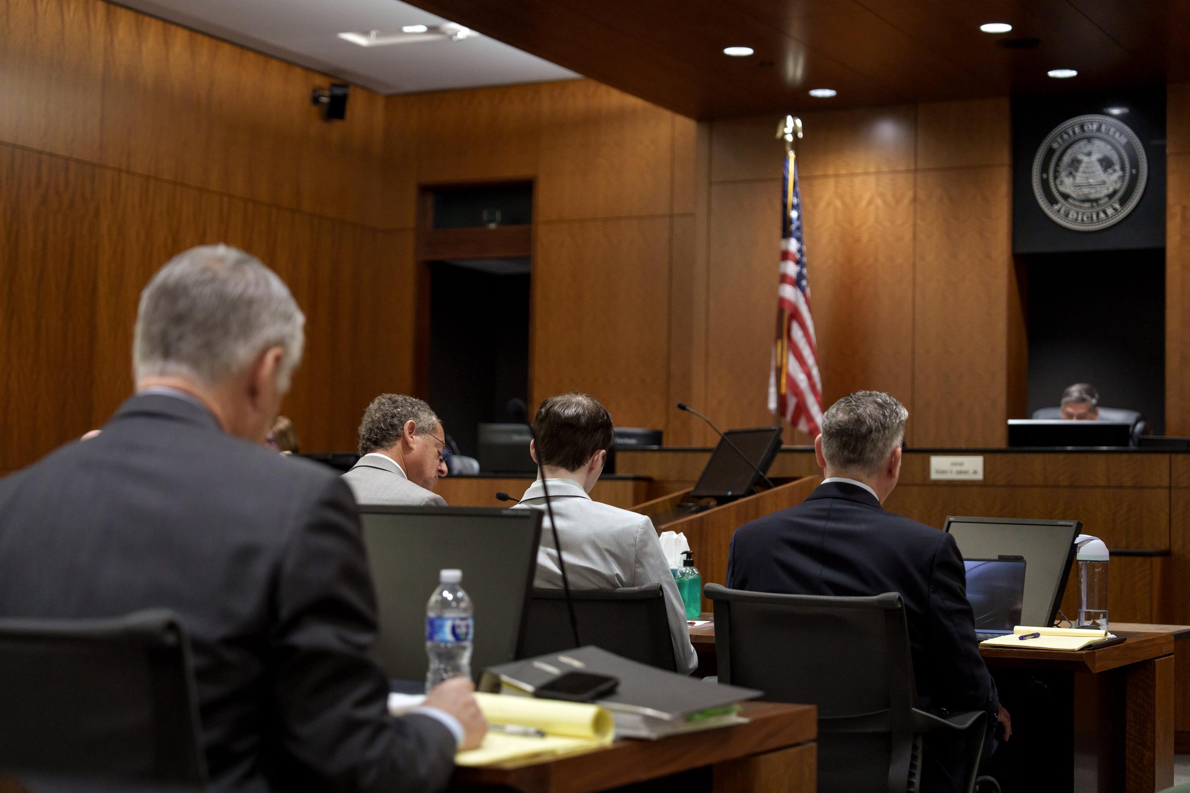 He was seen with his team of attorneys during a preliminary hearing at the Fourth District Courthouse on July 9, 2026, in Provo, Utah. | Source: Getty Images