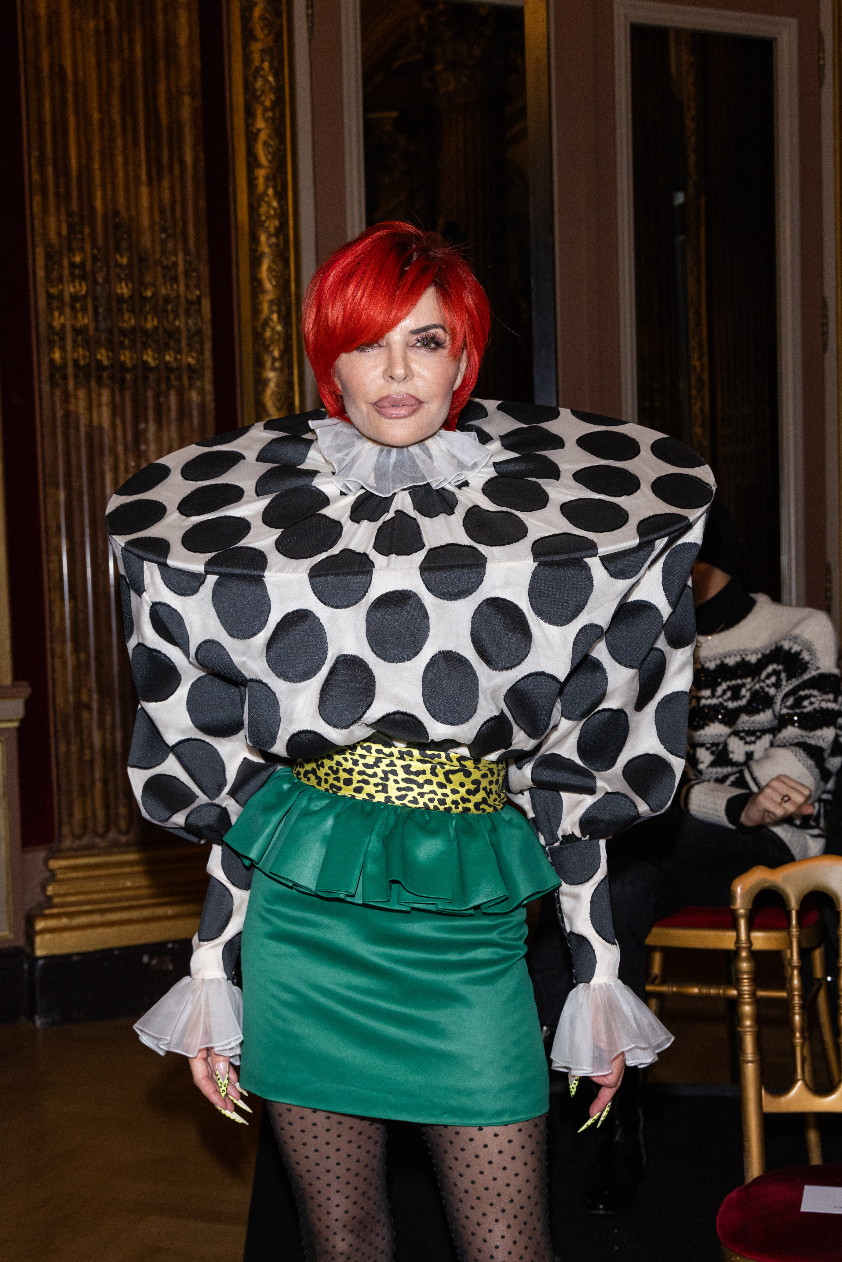 Rinna attended Viktor & Rolf's Spring/Summer 2025 haute couture presentation in Paris. The Dutch design duo is known for conceptual collections and unusual runway constructions. | Source: Getty Images.