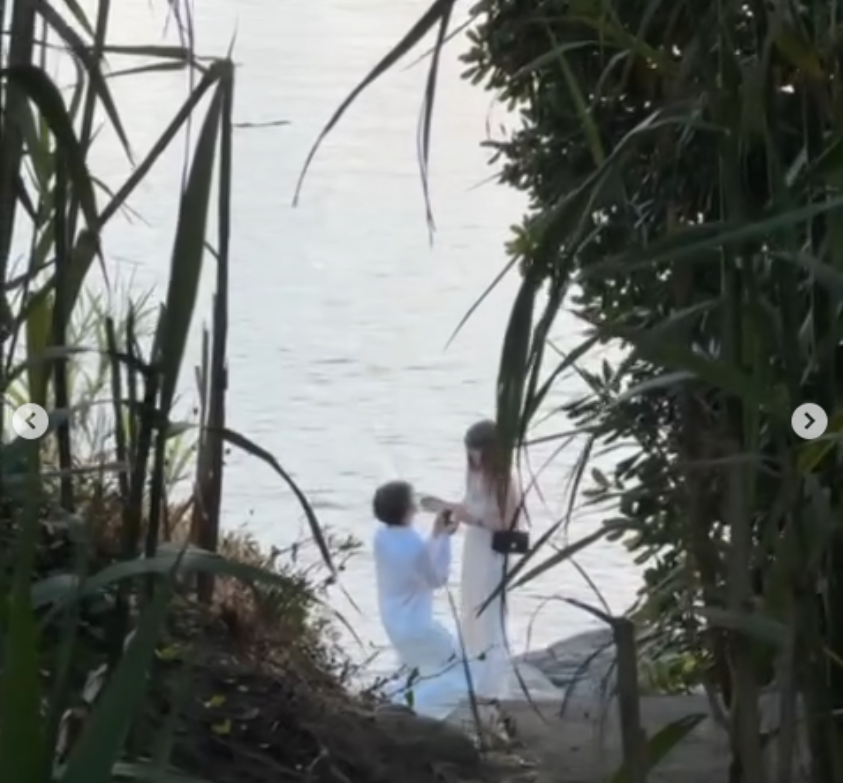 On a secluded beach in Saint-Tropez, Dylan Lee got down on one knee and proposed to Paula Bruss by the water's edge during their 2024 getaway. | Source: Insatgram/dylanjaggerlee