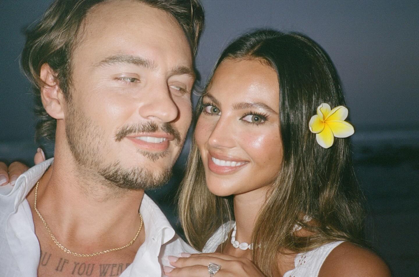 The couple made their engagement public with a joint Instagram post captioned, "meet my fiancé 8.29.2026🧿." Brandon added his own romantic message in the comments: "To infinity and beyond my love!" | Source: Instagram/katarina.deme and brandonthomaslee