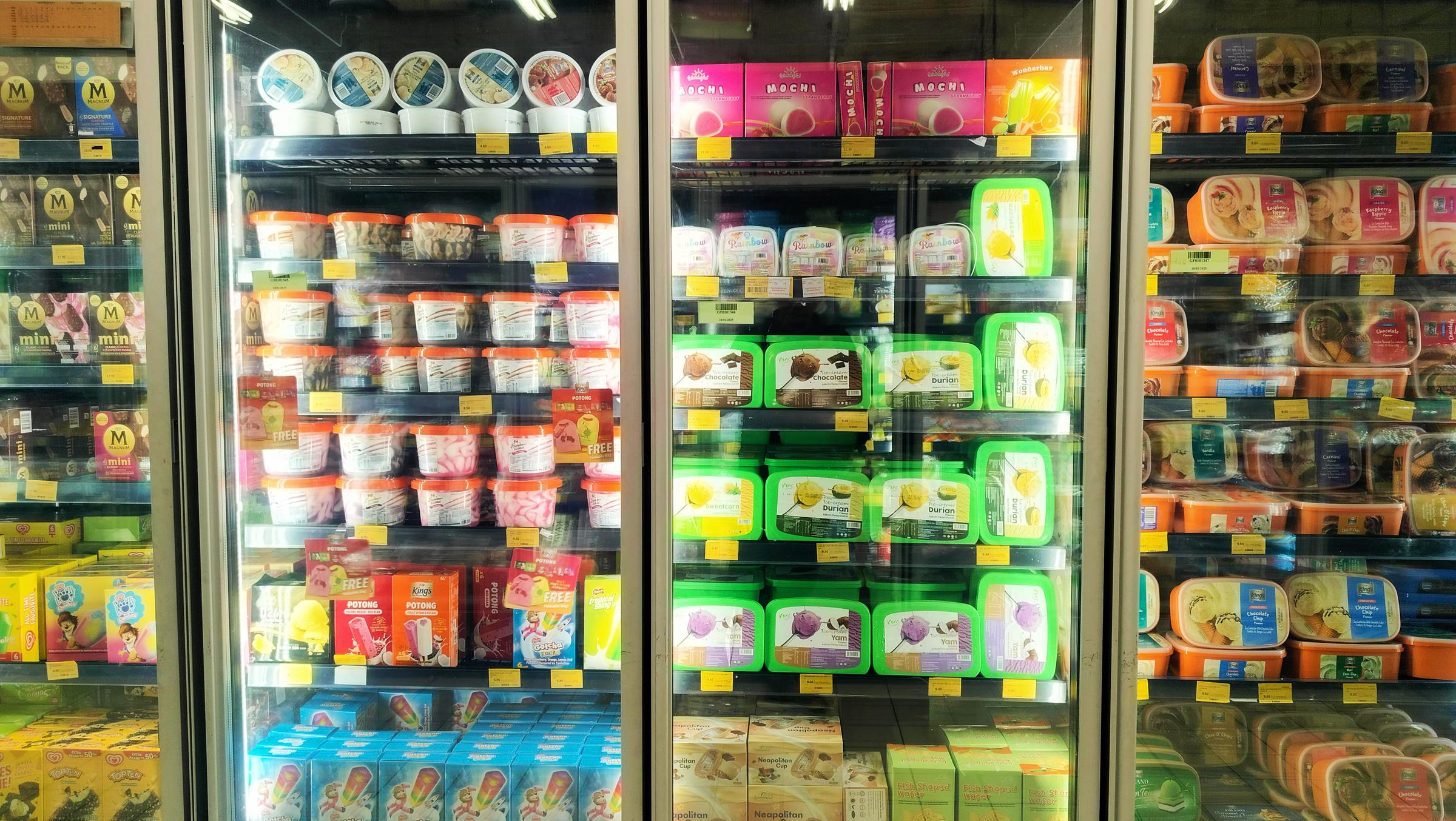 Variety brands of boxed ice cream are displayed in freezers: for illustration purposes only. | Source: Getty Images
