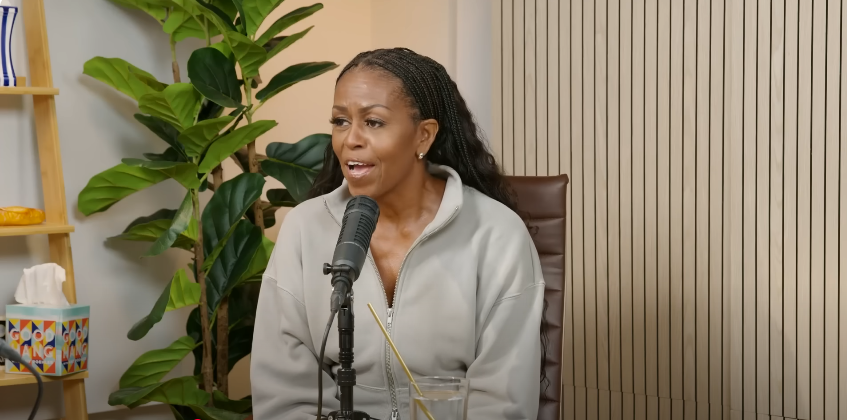 Michelle Obama during an appearance on Amy Poehler's "Good Hang" podcast posted on May 13, 2025 | Source: YouTube/@Good-Hang-with-Amy-Poehler