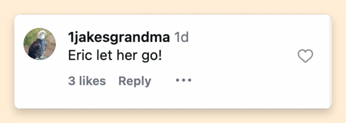 One netizens seemingly called out Eric Trump in Lara Trump's comment section. | Source: Instagram/laraleatrump