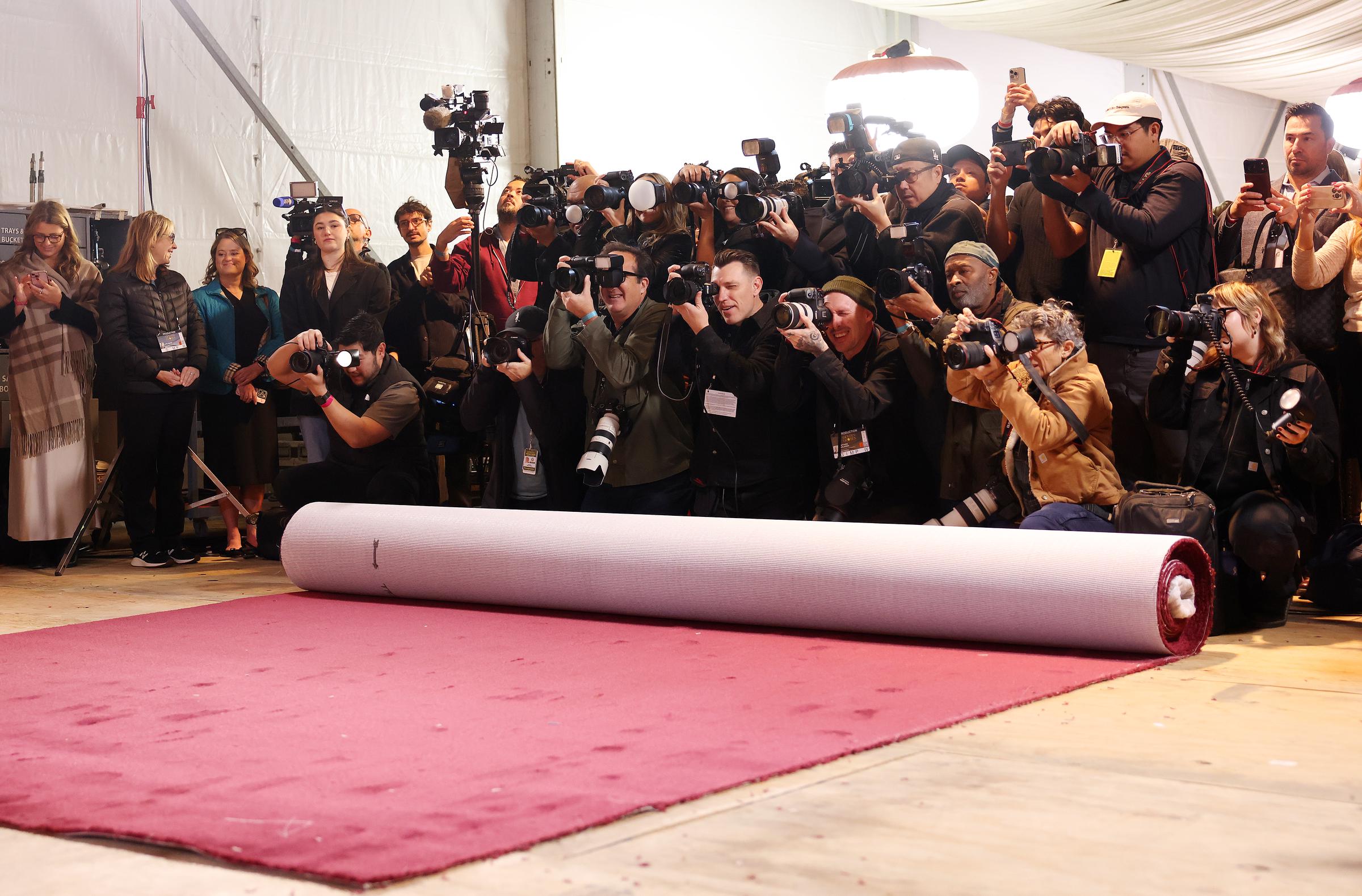 The red carpet rolls out as set-up for The 83rd-Annual Golden Globes held at The Beverly Hilton on January 11, 2026 in California.  | Source: Getty Images