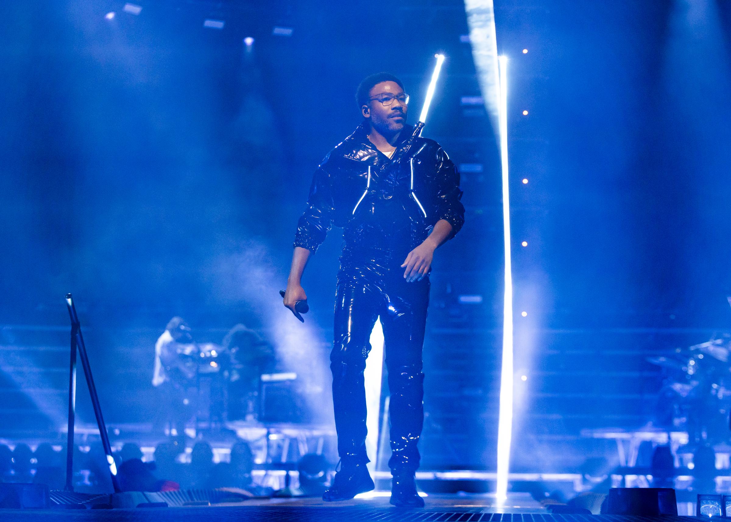 Donald Glover performs during The New World Tour at Little Caesars Arena in Detroit, Michigan, on August 17, 2024 | Source: Getty Images