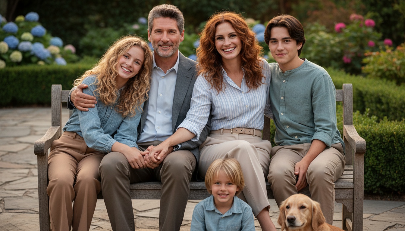 Edward and Vivian with their three kids and dog, if they had a family. | Source: Grok