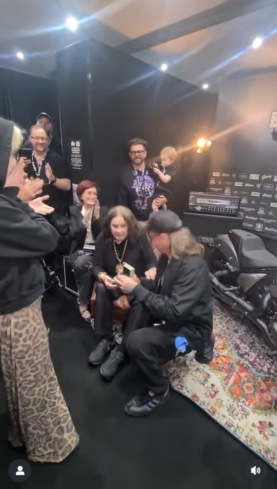 Kelly Osbourne gets a marriage proposal from long time boyfriend, Sid Wilson, during her father's farewell performance event, from a video post dated July 6, 2025 | Source: Instagram/kellyosbourne