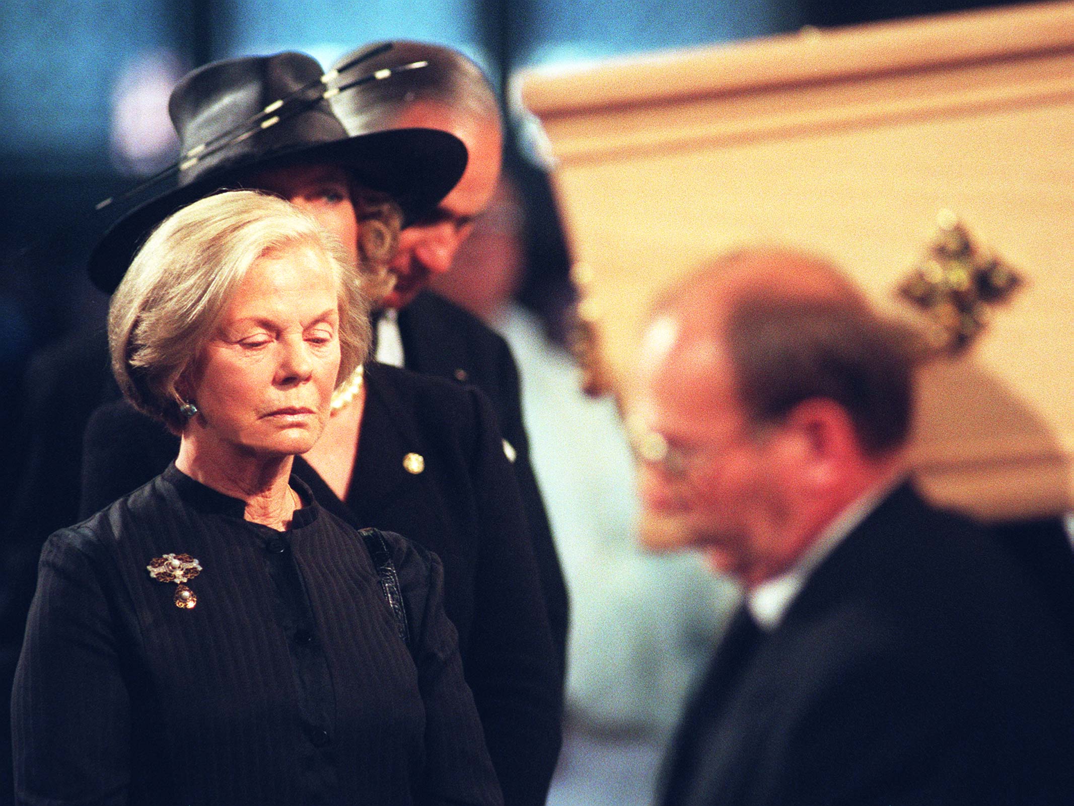 The Duchess of Kent is photgraphed at Westminster Cathedral for the funeral of Cardinal Basil Hume, the head of the Roman Catholic Church in England and Wales since 1976, on June 25, 1999.