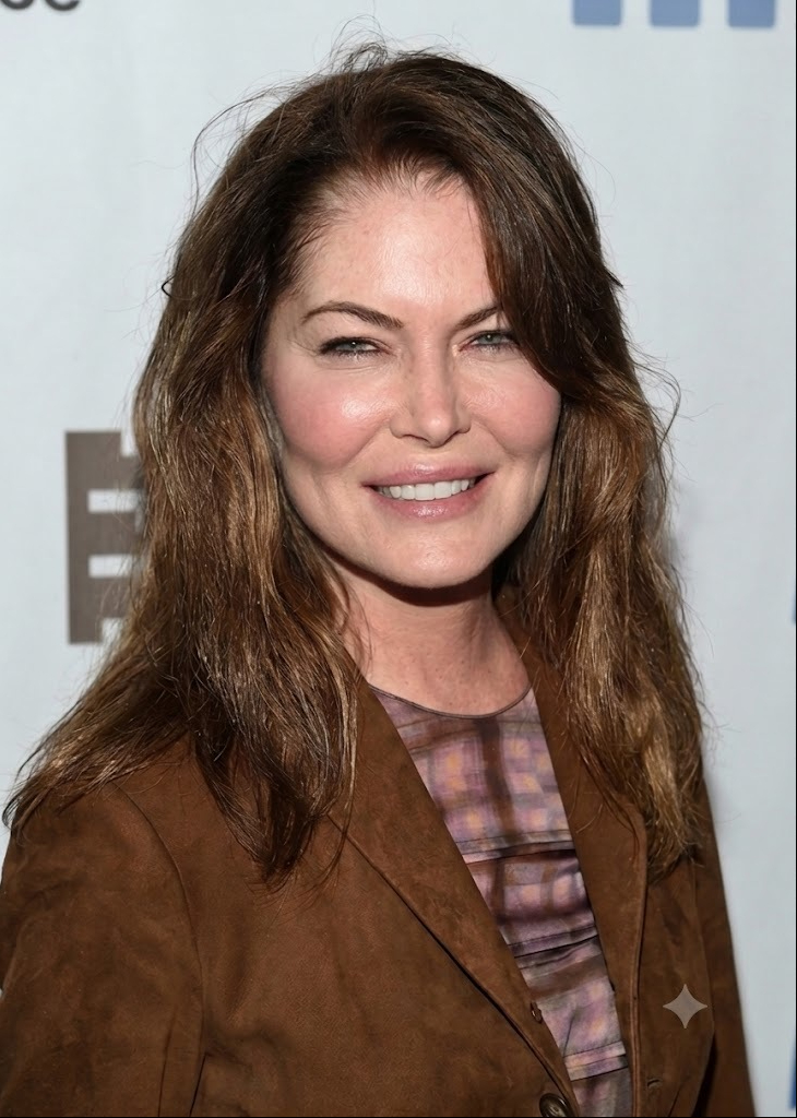 Artificial intelligence reimagines Lara Flynn Boyle with softly defined features, a warm smile, and a refreshed appearance, offering one possible interpretation of how the actress could have looked today while still retaining the signature look that made her instantly recognizable. | Source: AI/Gemini