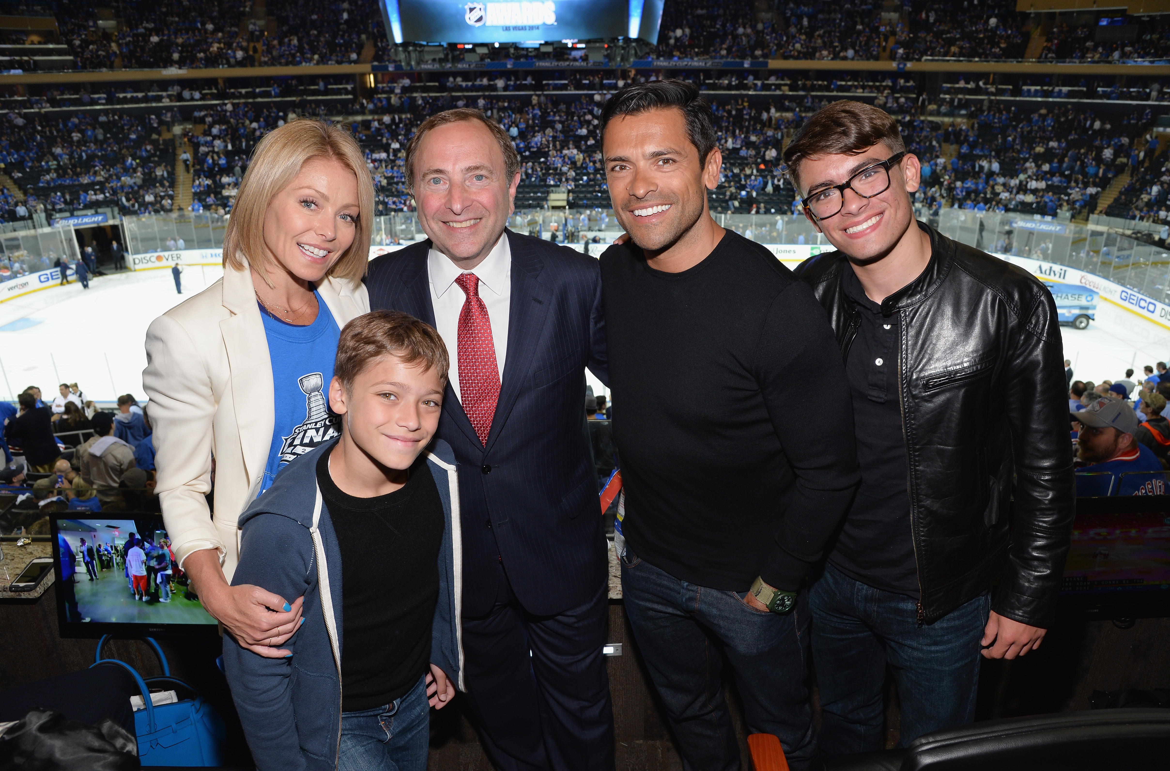 Joaquin accompanied his parents to Game Three of the 2014 Stanley Cup Final in New York. Years later, he would join the University of Michigan wrestling program while studying drama. | Source: Getty Images