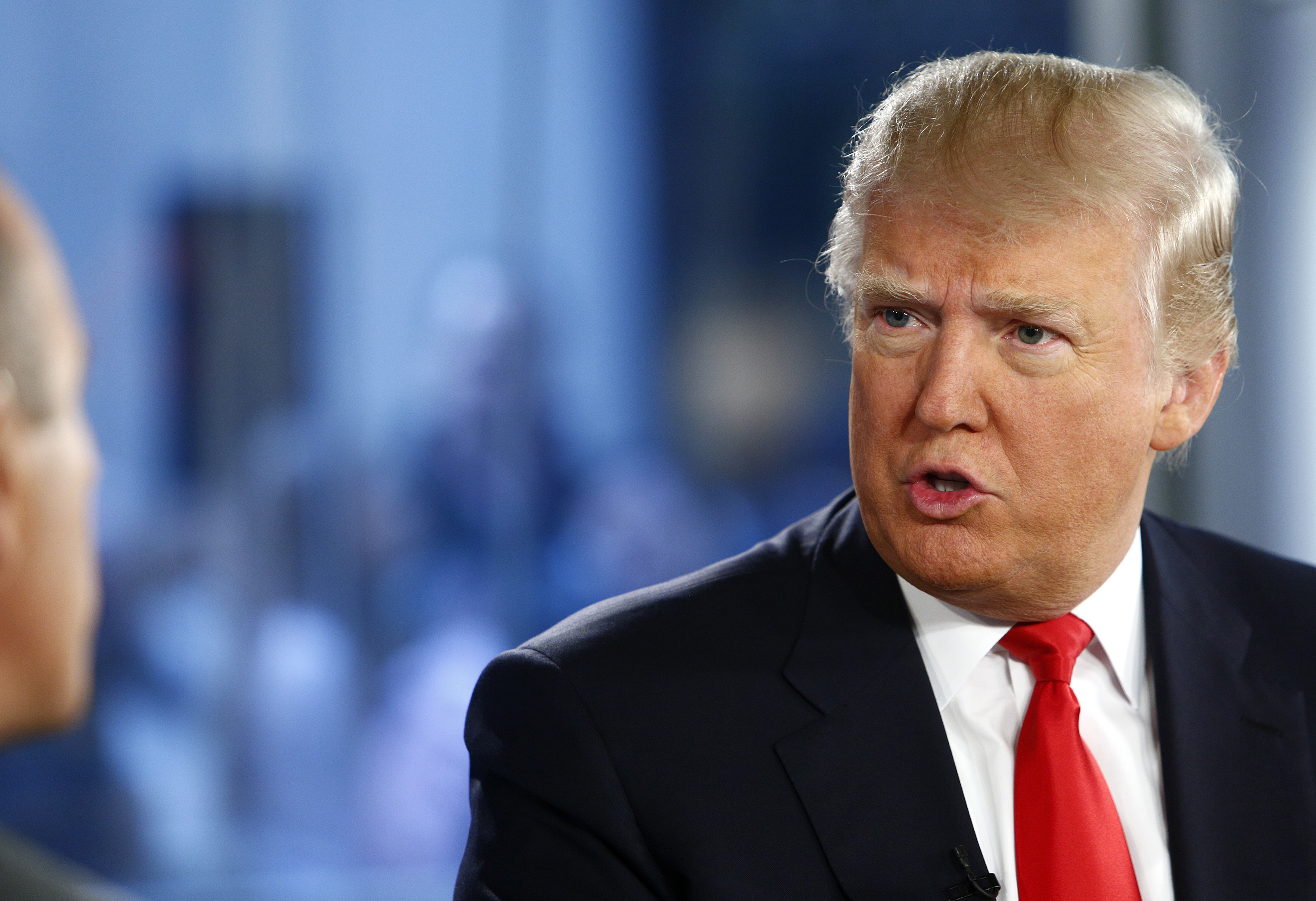 Donald Trump's hair appears considerably lighter, settling into the pale golden-blond shade that would become his signature look, during an appearance on NBC News' "Today" show on October 12, 2012.