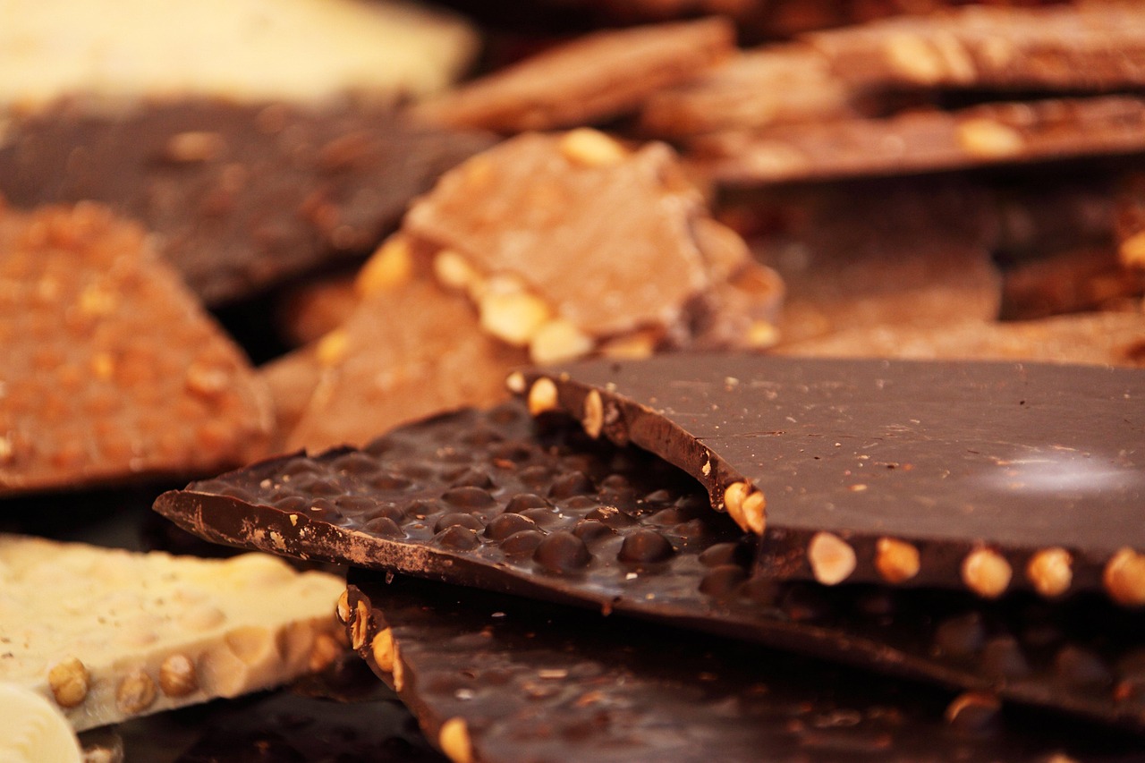 Bars of nutty chocolates