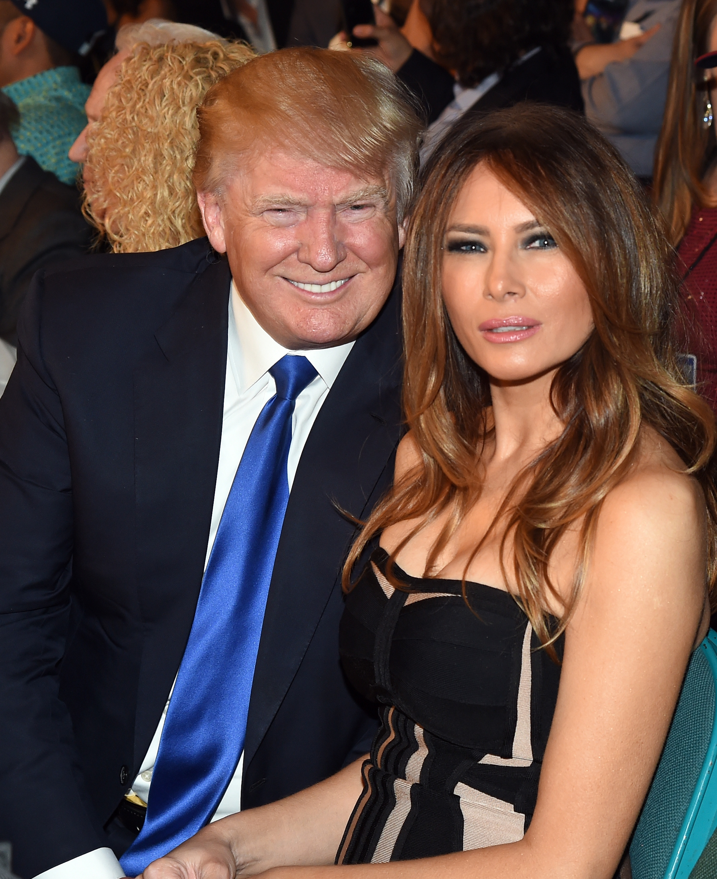 Donald and Melania Trump posing for a photo at "Mayweather VS Pacquiao" in Las Vegas, Nevada on May 2, 2015. | Source: Getty Images