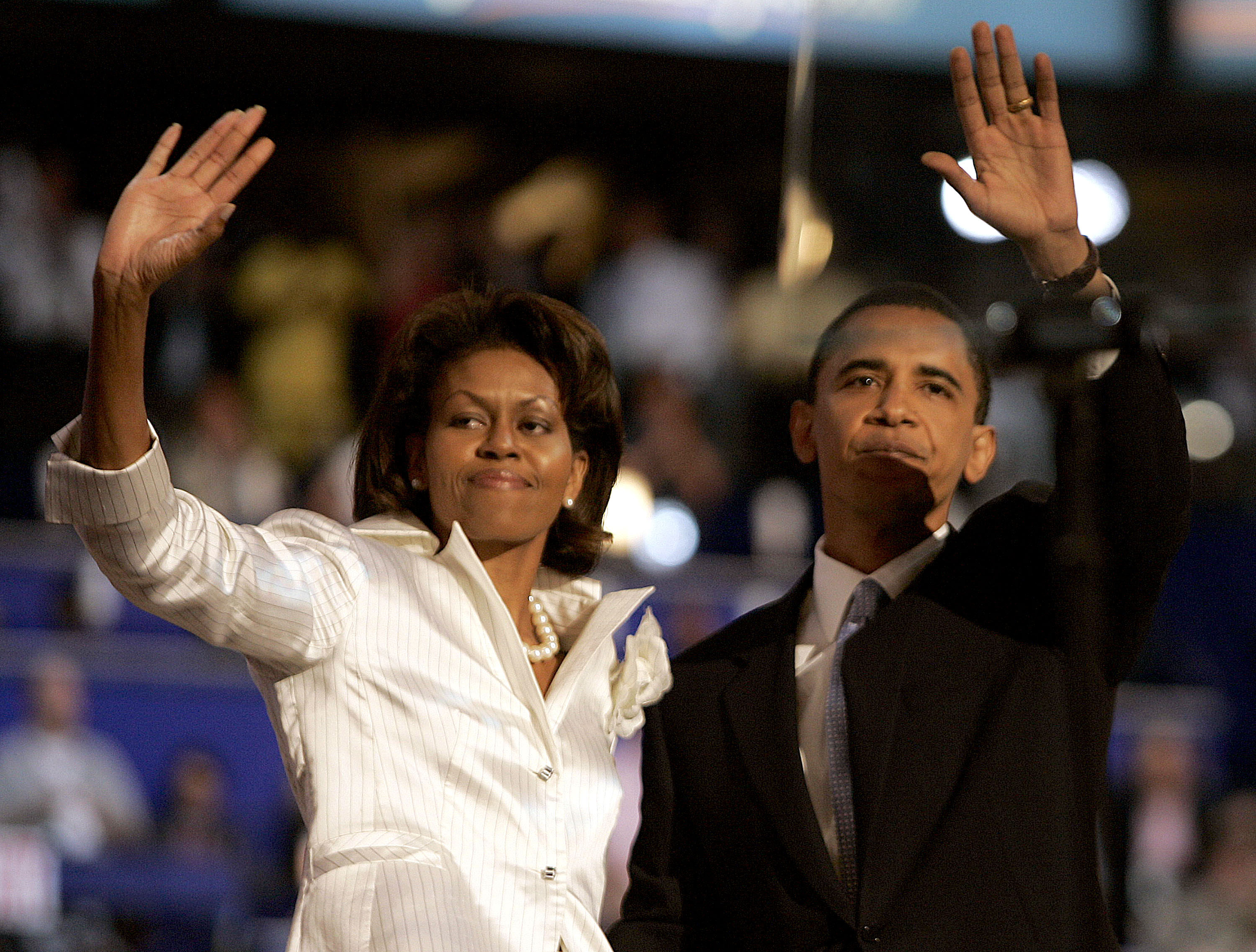 Michelle and Barack Obama during the Democratic National Convention at the Fleet Center in Boston, Massachusetts on July 27, 2004. | Source: Getty Images