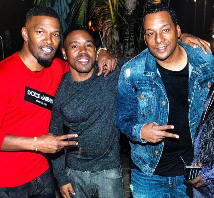 Tyrin Turner, Jamie Foxx and Deon Taylor pose in a throwback photo shared on January 29, 2020, from when they teamed up to create a production company | Source: Instagram/tyrinturner