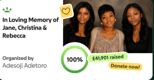 A fundraiser created in memory of Jane, Christina, and Rebecca later revealed the overwhelming support pouring in for the grieving family as loved ones worked to arrange funerals for all three sisters. | Source: GoFundMe