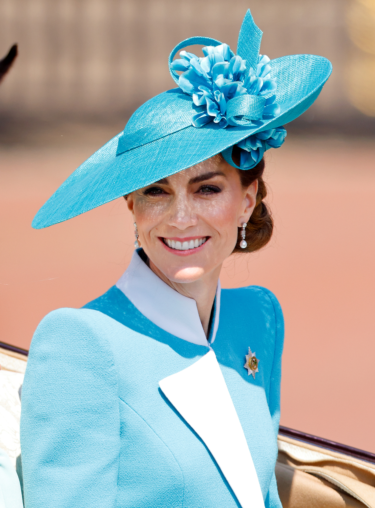 Catherine, Princess of Wales departs Buckingham Palace in an Ascot Landau horse-drawn carriage during Trooping the Colour 2025 | Source: Getty Images