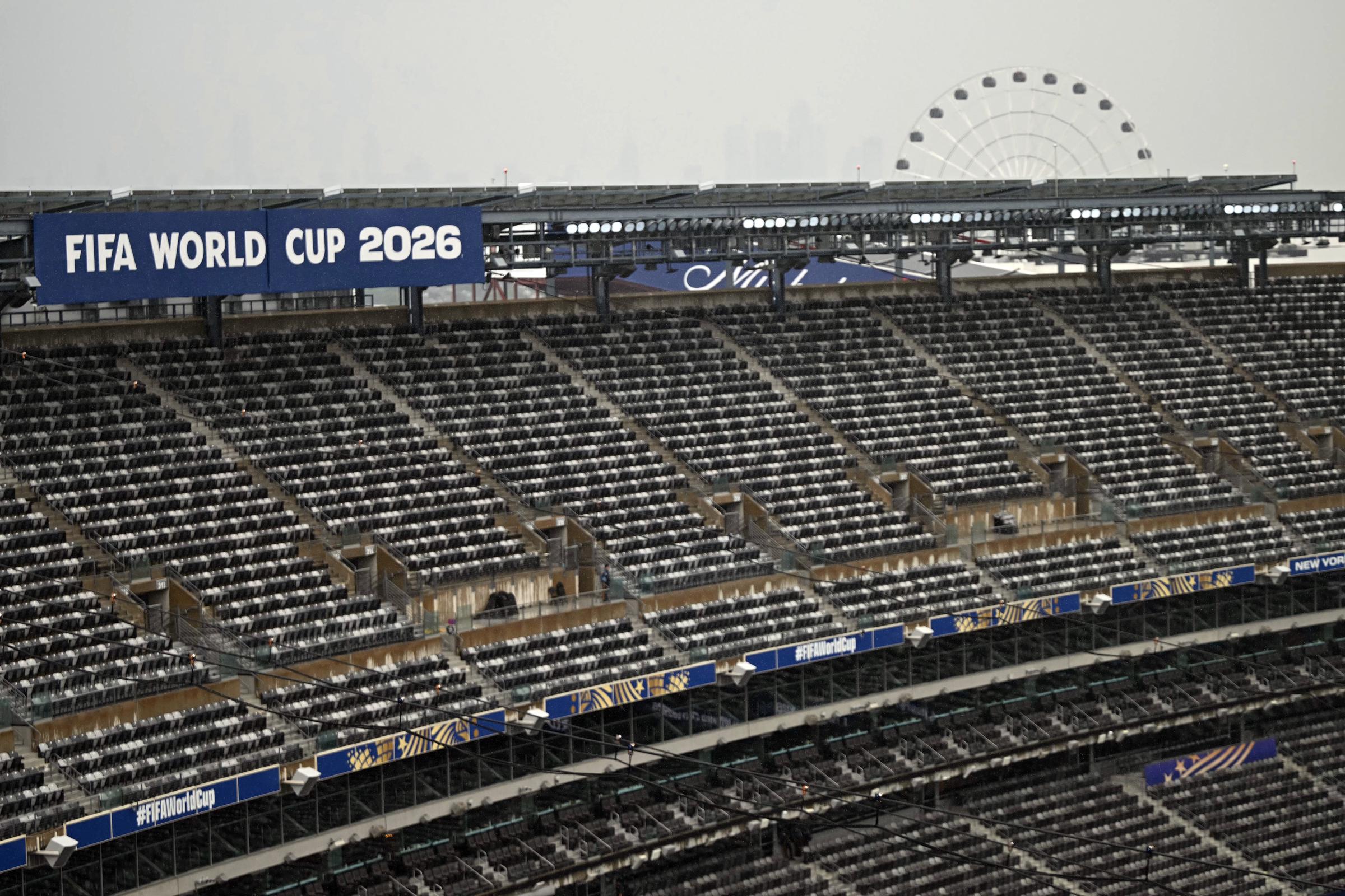 The FIFA World Cup 2026 banner captured during the Group L match between Panama and England on June 27 in East Rutherford, New Jersey. | Source: Getty Images