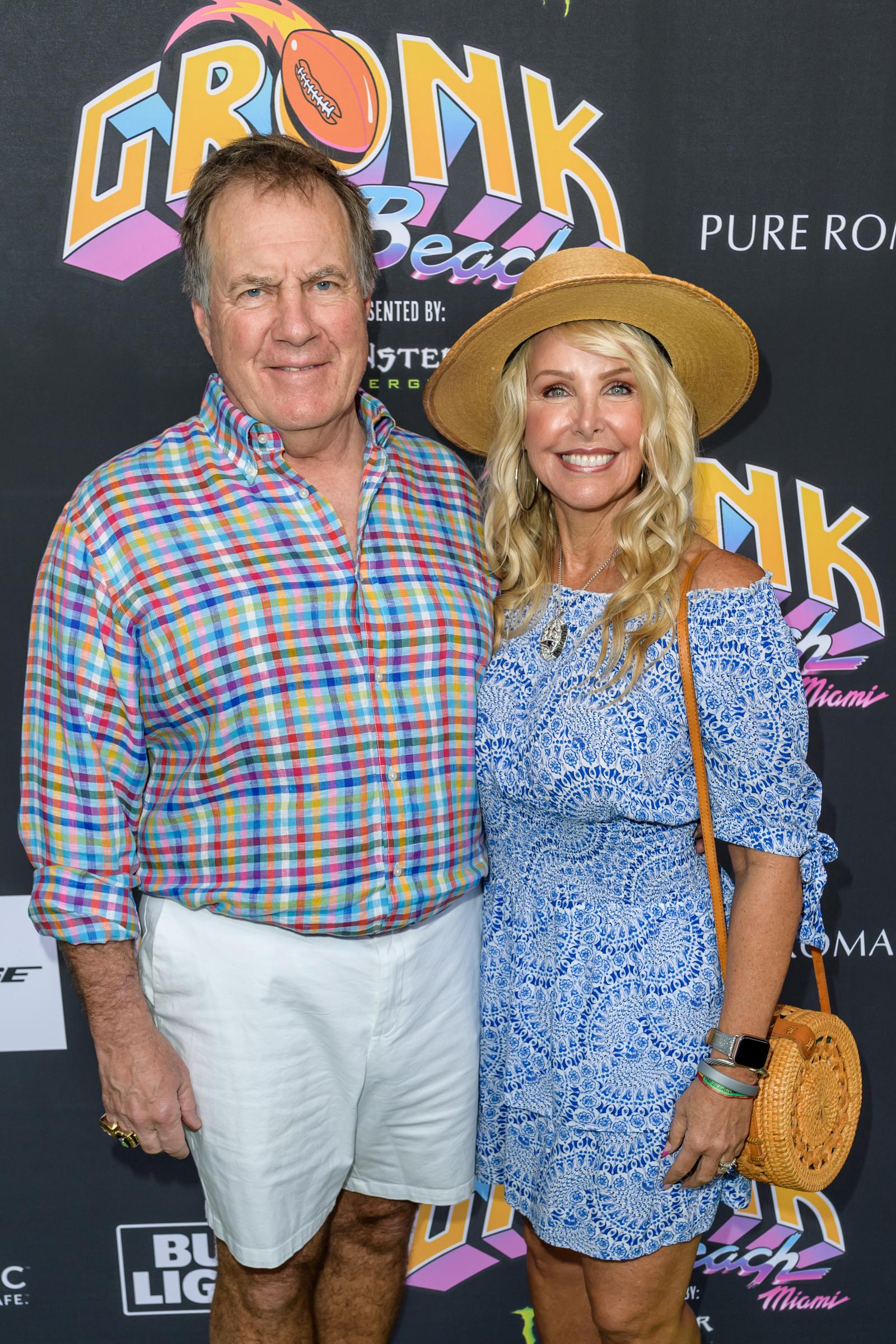Bill Belichick and Linda Holliday at Gronk Beach at North Beach Bandshell on February 1, 2020, in Miami, Florida. | Source: Getty Images