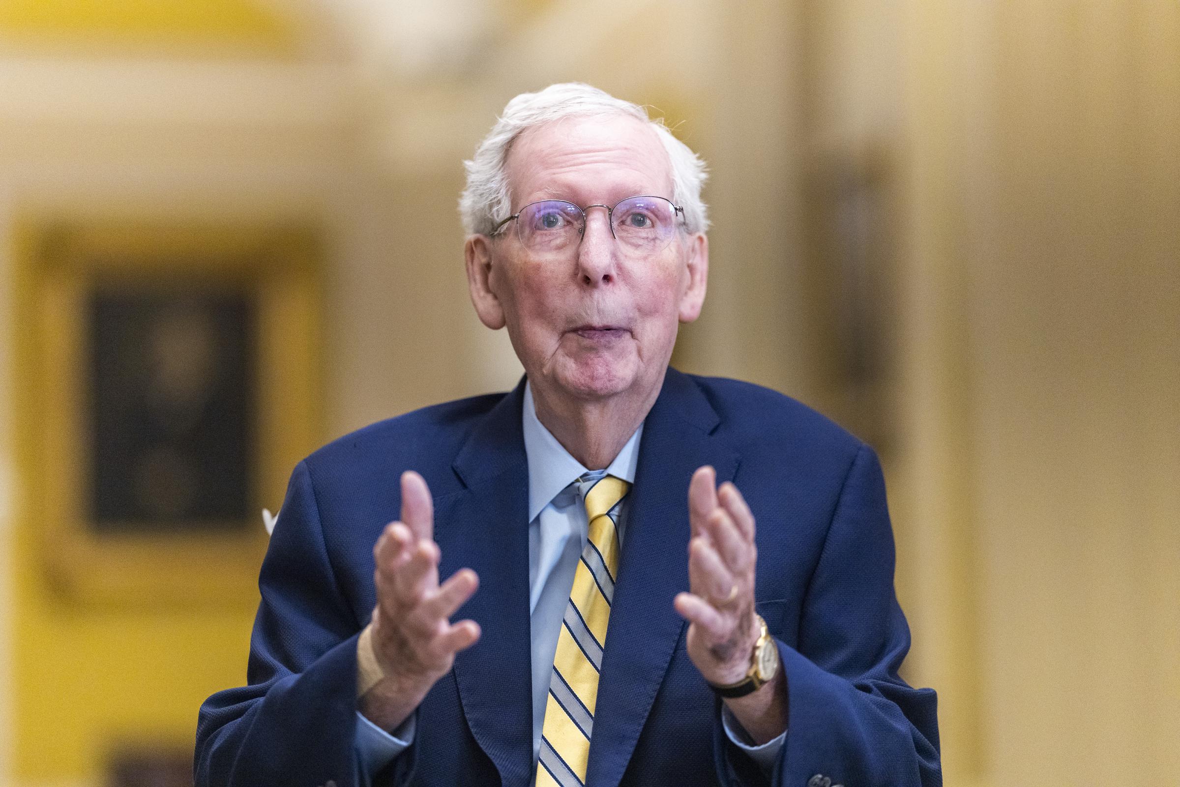 McConnell spoke to the press after arriving at the U.S. Capitol in Washington, D.C., on September 14, 2026. During his return, he addressed the challenges he had faced during his months-long absence. | Source: Getty Images