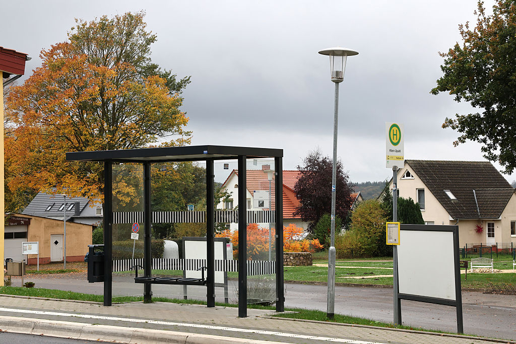 October 16, 2025, Mecklenburg-Western Pomerania, Klein Upahl: The bus stop in Klein Upahl. | Source: Getty Images