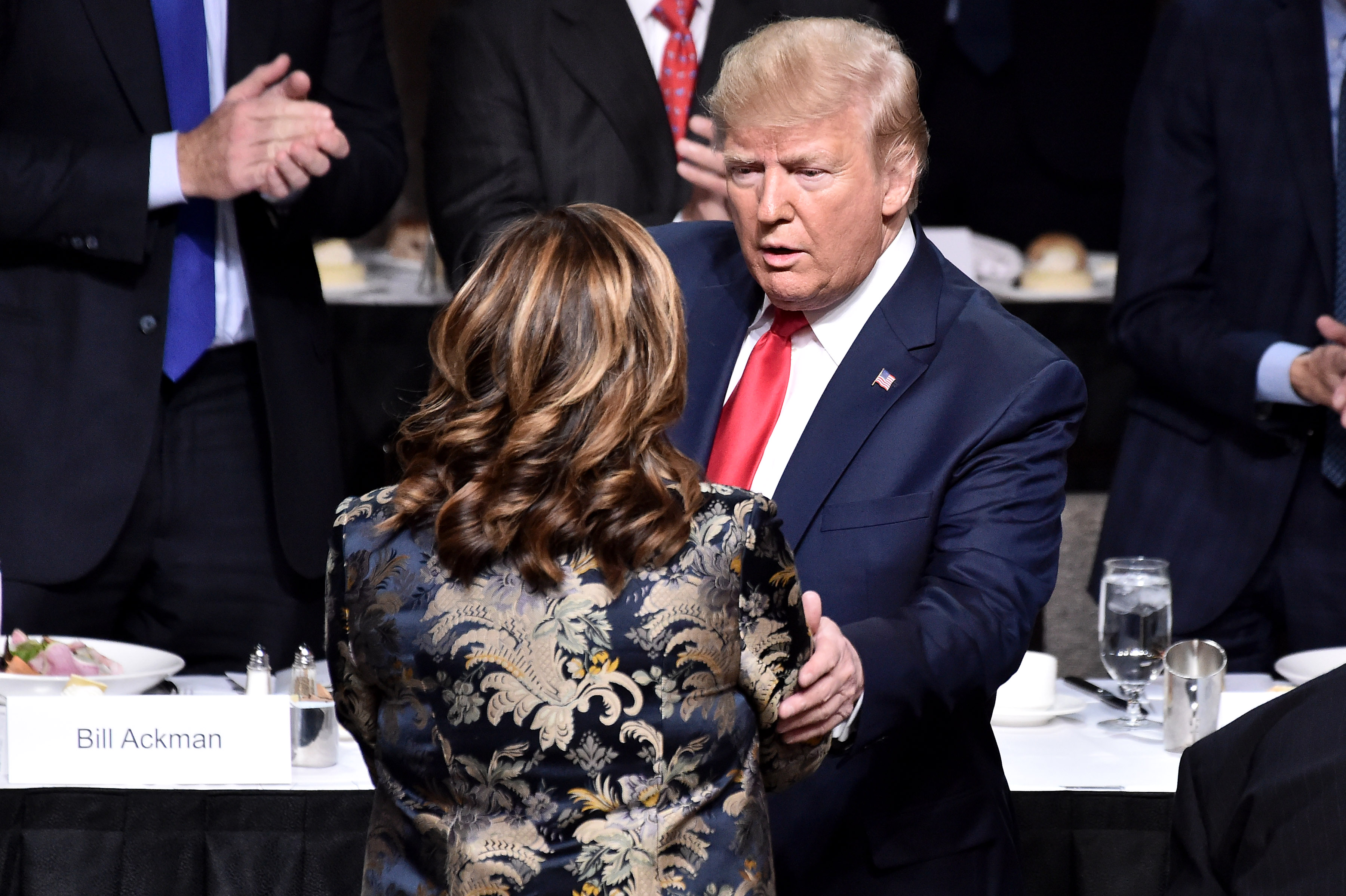 Bartiromo was photographed speaking with Donald Trump at the Economic Club of New York in November 2019. Years later, reports about her alleged sharing of internal Fox guidance with Trump's White House would emerge as the central explanation for why the network fired her. | Source: Getty Images