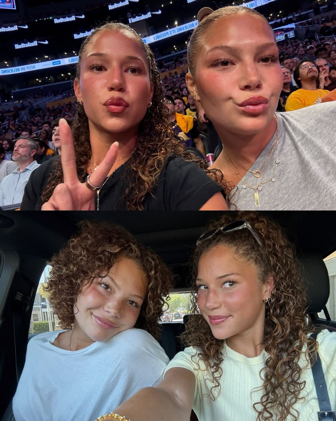 From courtside fun to a relaxed car selfie, the twins share candid moments that offer a glimpse into their close relationship. | Source: Instagram/michaelstrahan