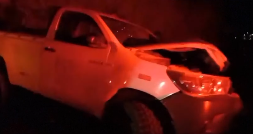 The pickup truck involved in the accident on the rough stretch of the Pan-American Highway South in Peru, from a video dated November 12, 2025 | Source: Youtube/NDTV