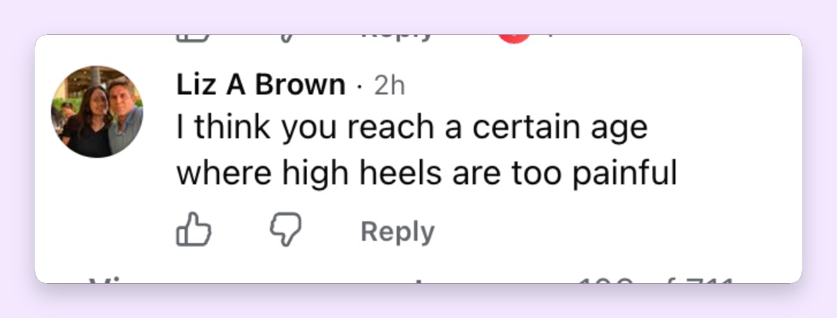 Another commenter suggested the shoes themselves may have been the issue, writing, "I think you reach a certain age where high heels are too painful." Similar reactions kept the conversation focused on Kidman's walk long after the fashion-show footage surfaced. | Source: Facebook/Vogue